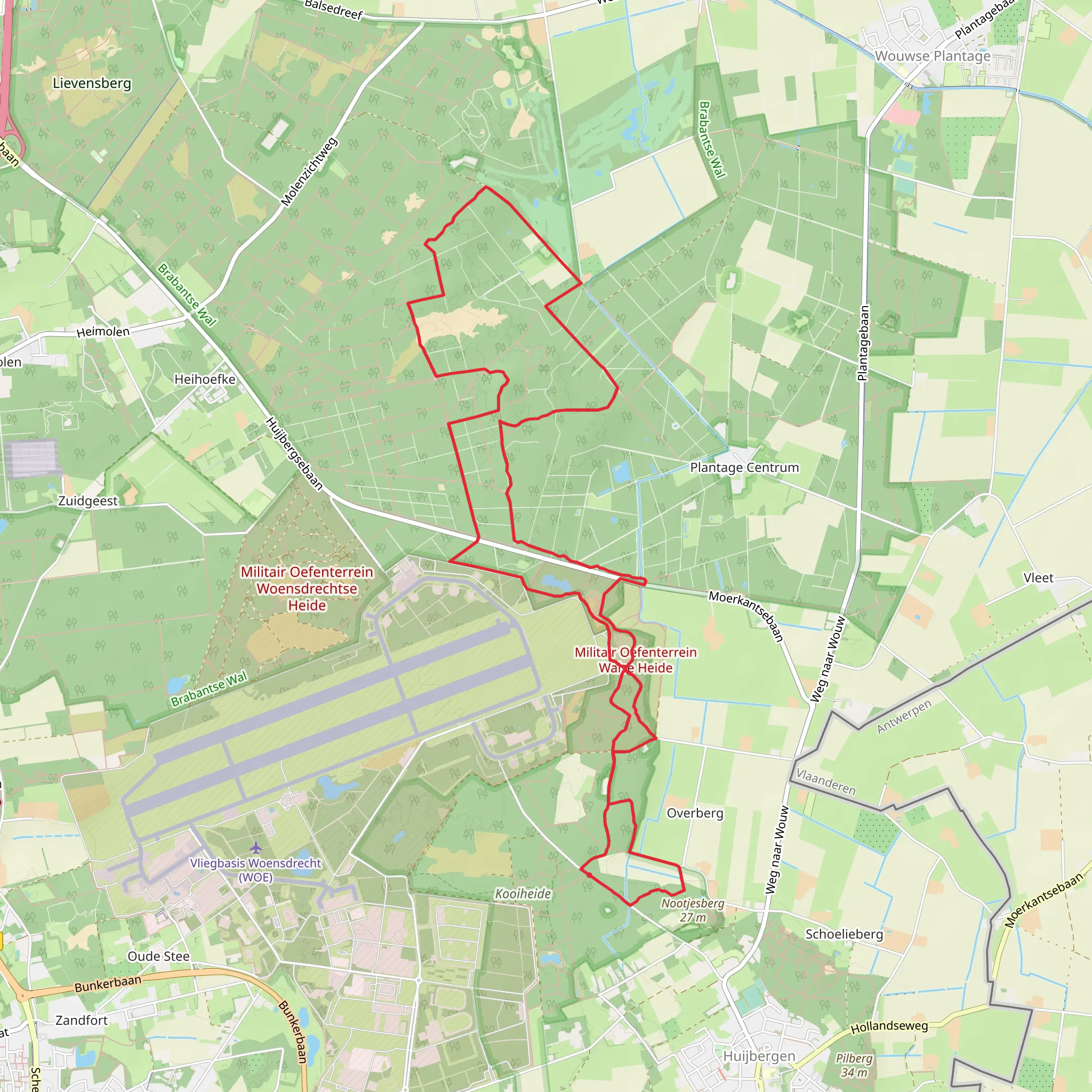 Borgvlietsche Duinen and Woeste Gedeelte Loop mobile static map