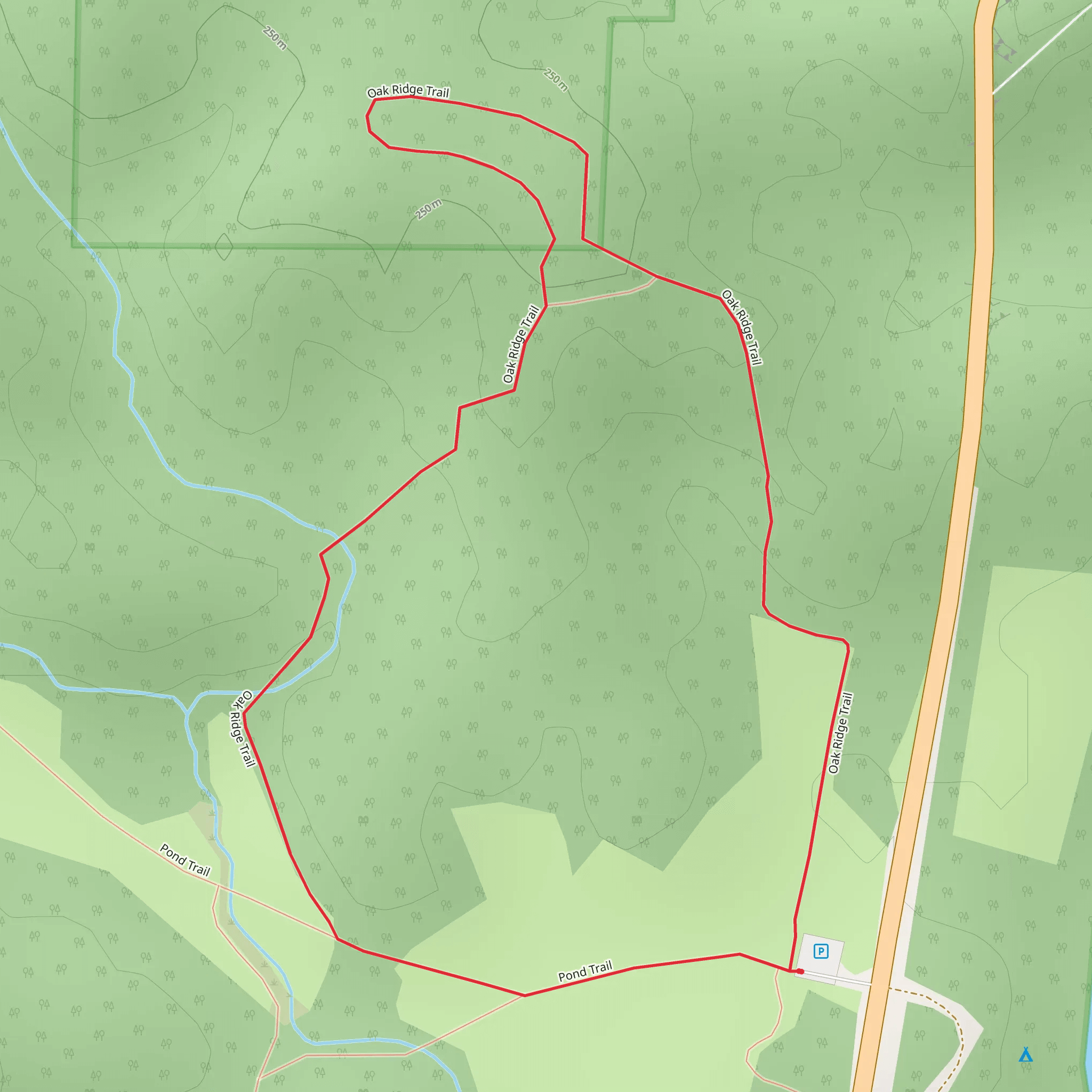 Oak Ridge and Pond Loop Trail mobile static map