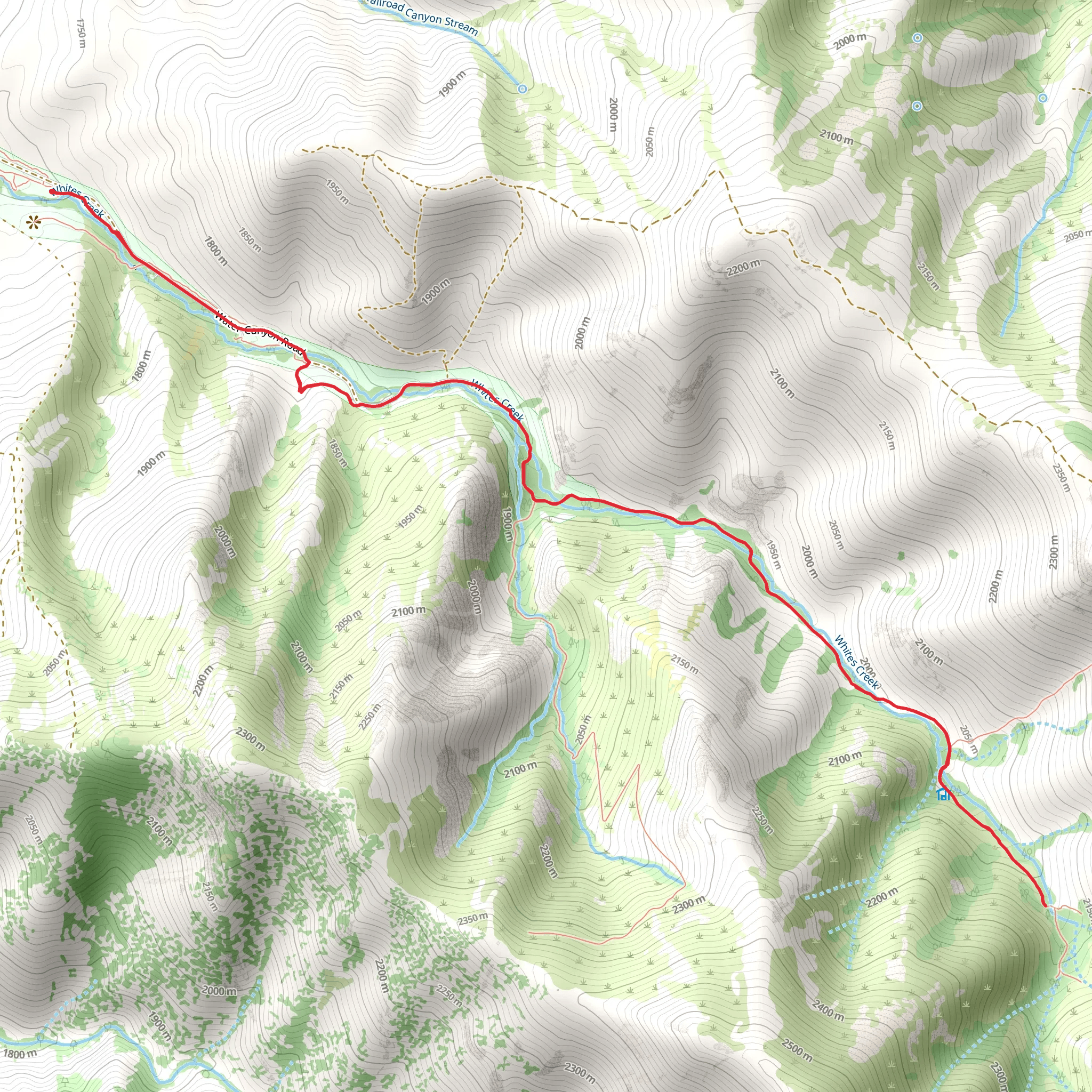 Water Canyon Trail - Short mobile static map