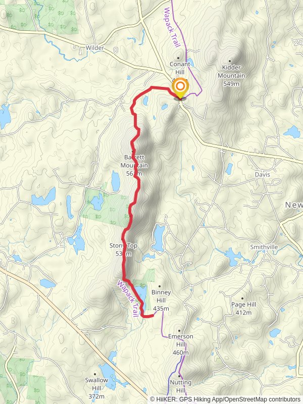 Binney Pond via Wapack Trail