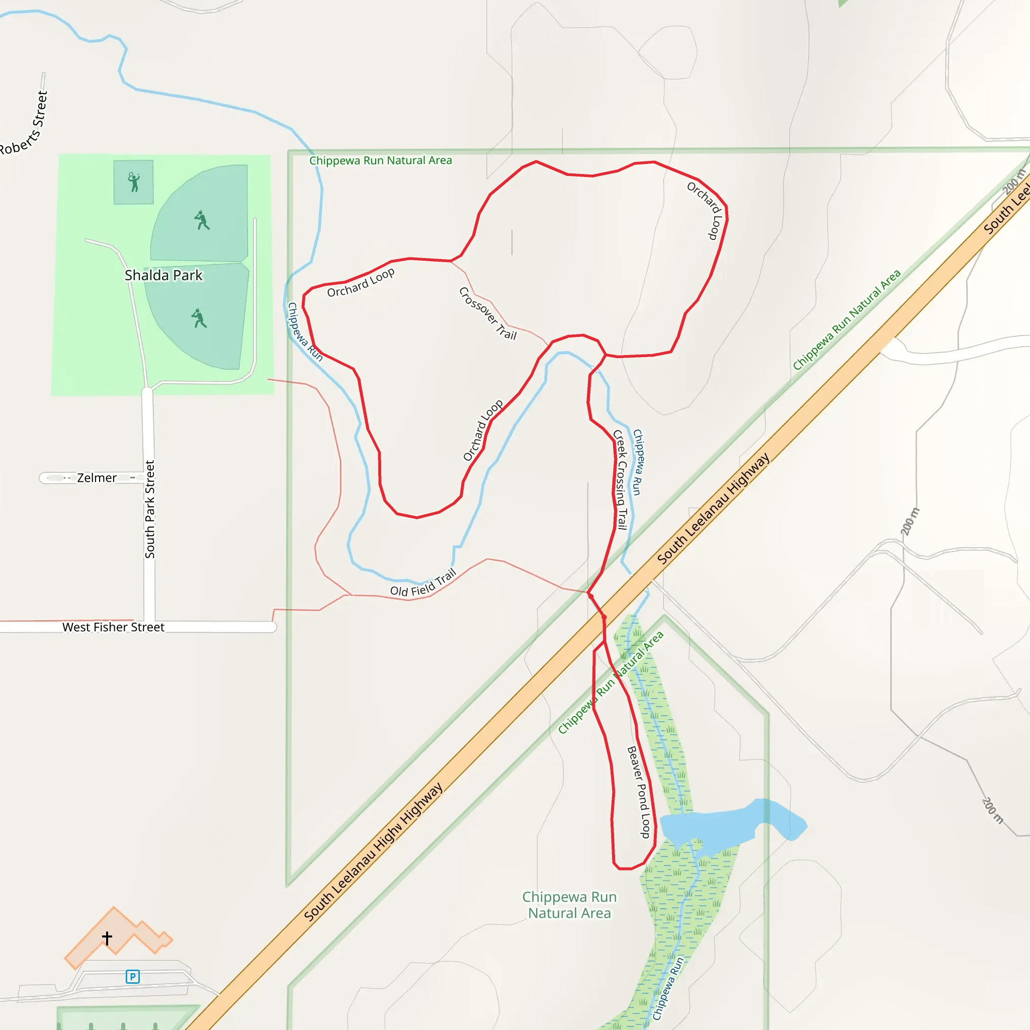 Orchard and Beaver Pond Loop mobile static map
