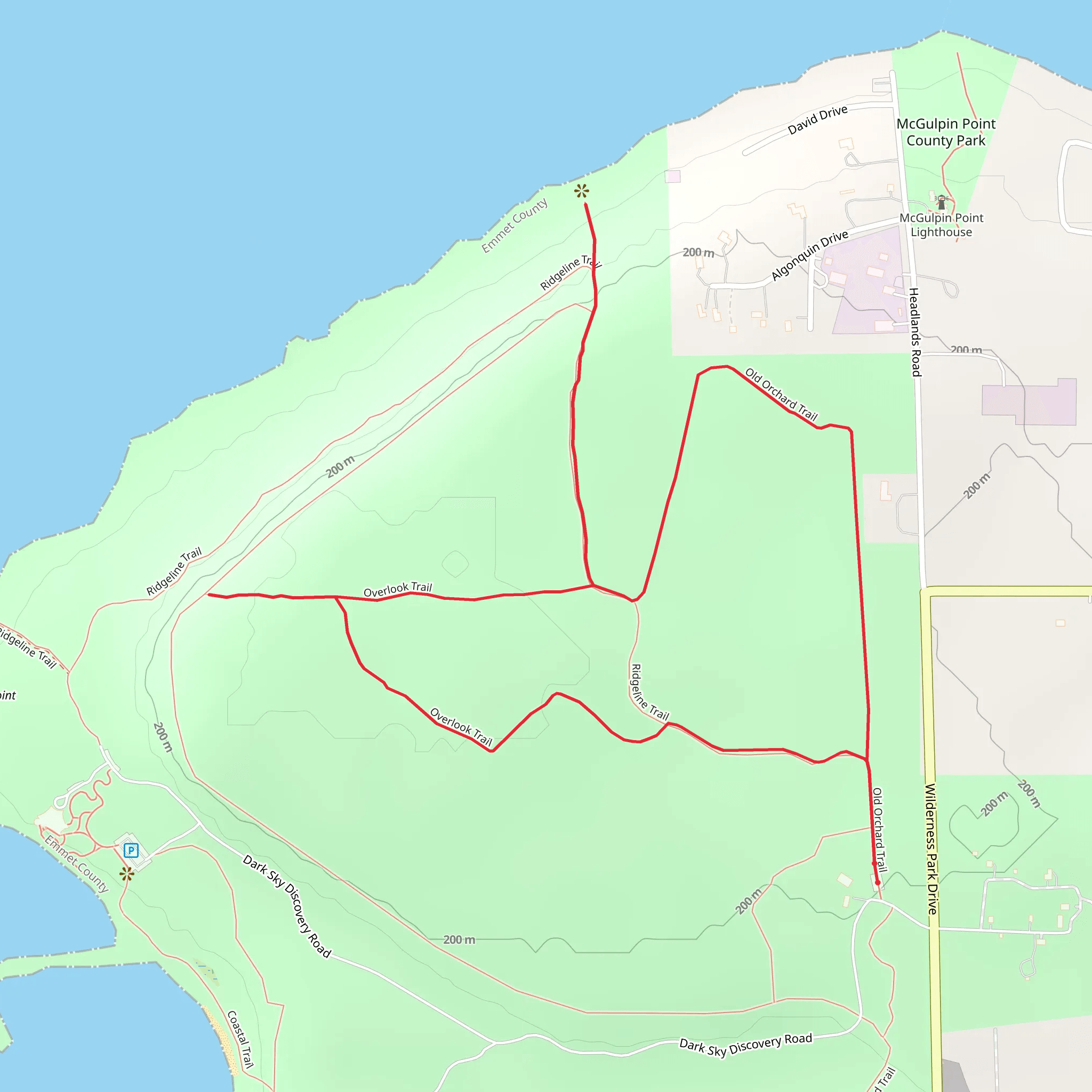 Old Orchard Trail and Overlook Loop Trail mobile static map