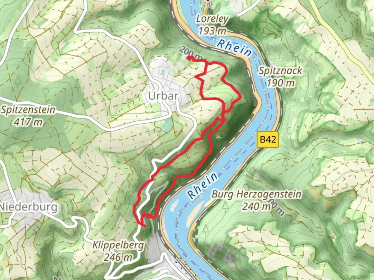 An image depicting the trail Linksrheinischer Jakobsweg and Oelsbergsteig and its surrounding area.