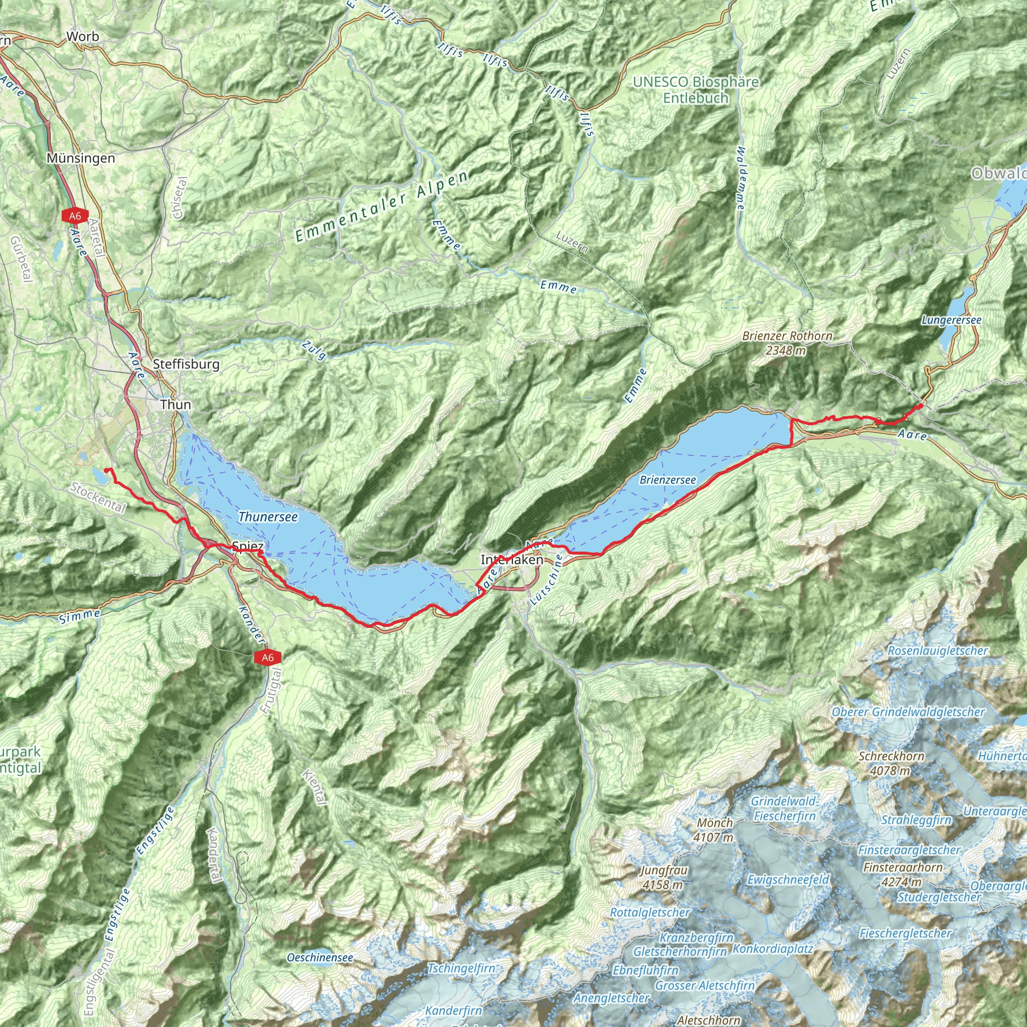 Veloweg- Brünig – Amsoldingen mobile static map