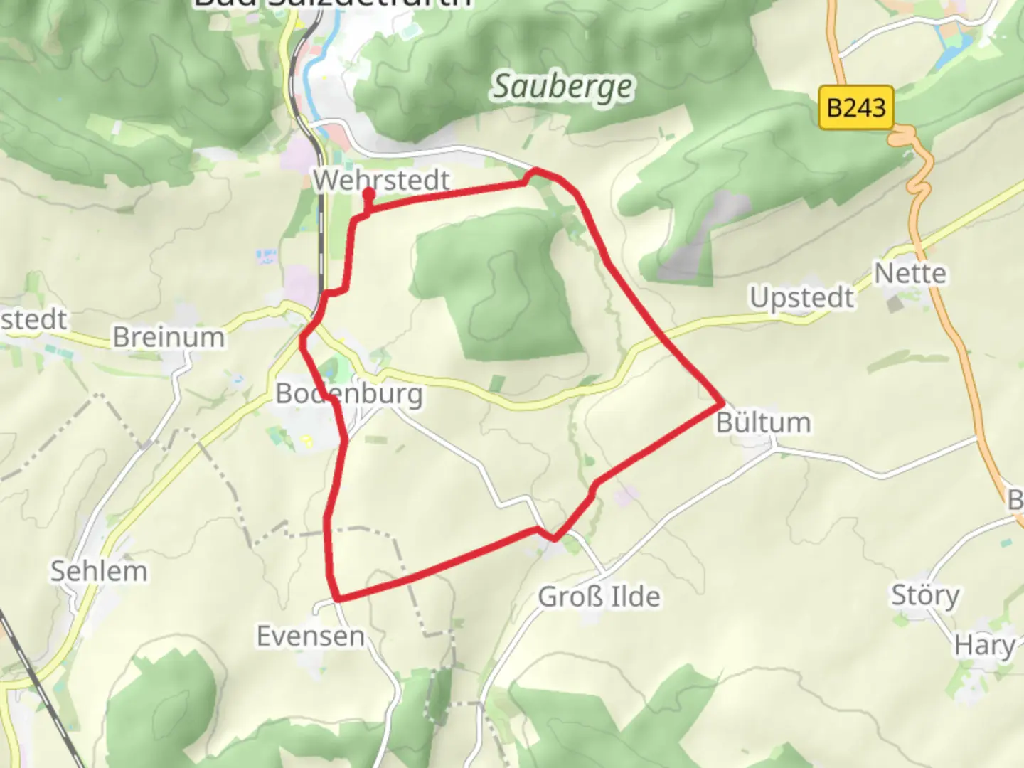 An image depicting the trail Brockenblick Loop and its surrounding area.