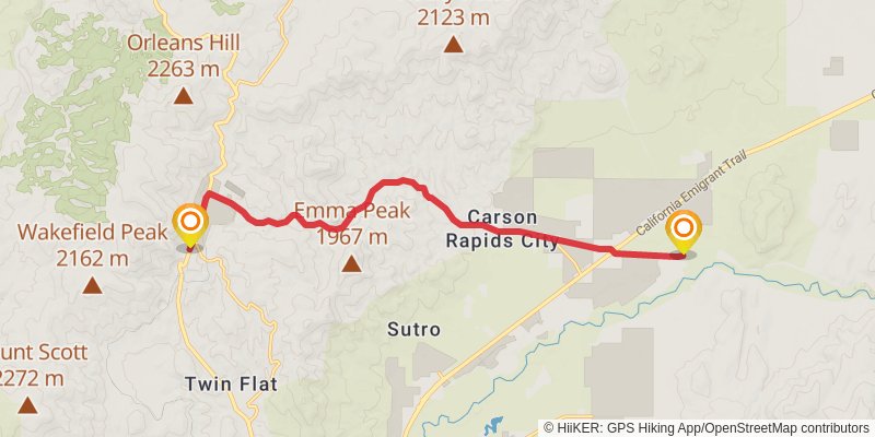 American Discovery Trail - Nevada stage 38 Map