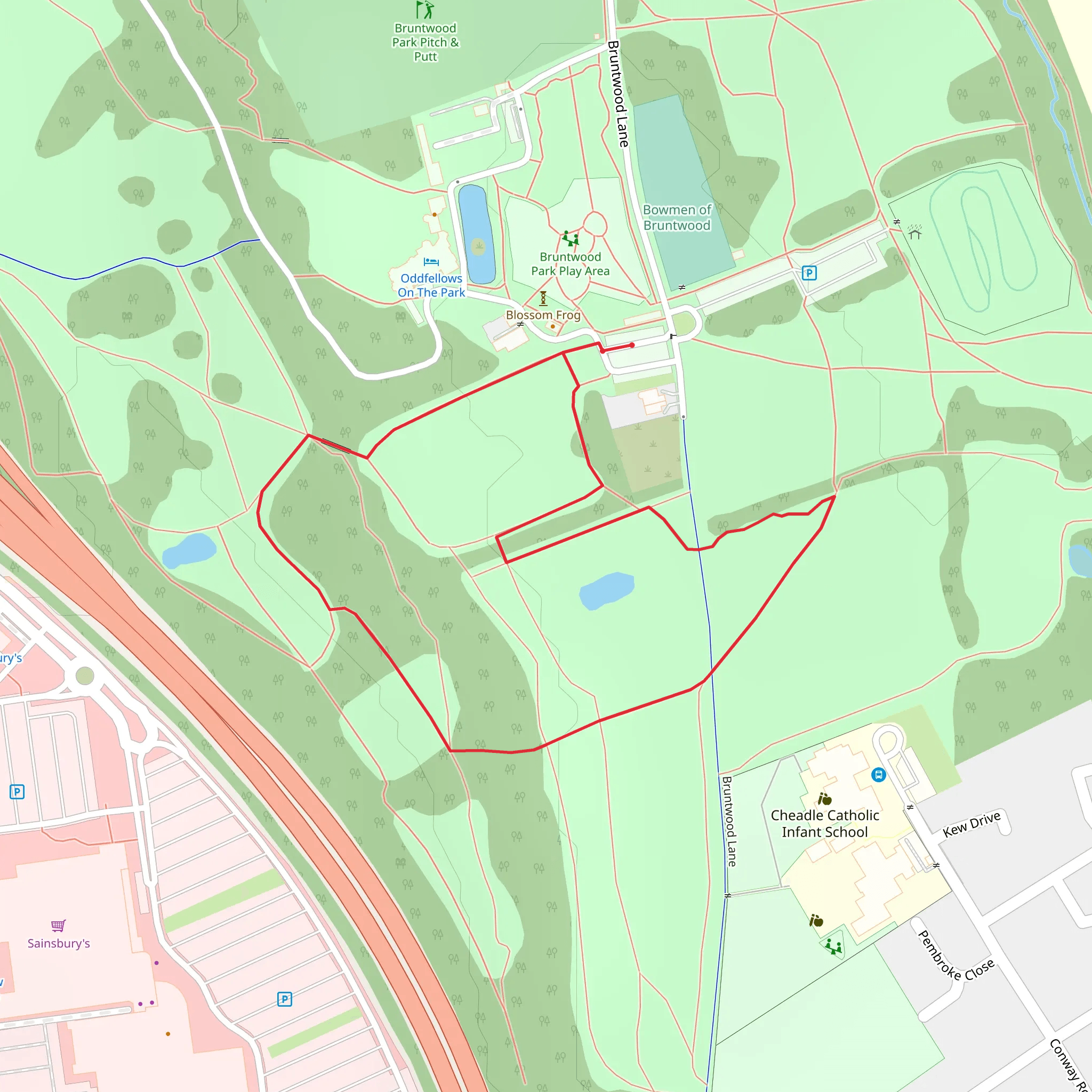 Bruntwood Park Loop mobile static map