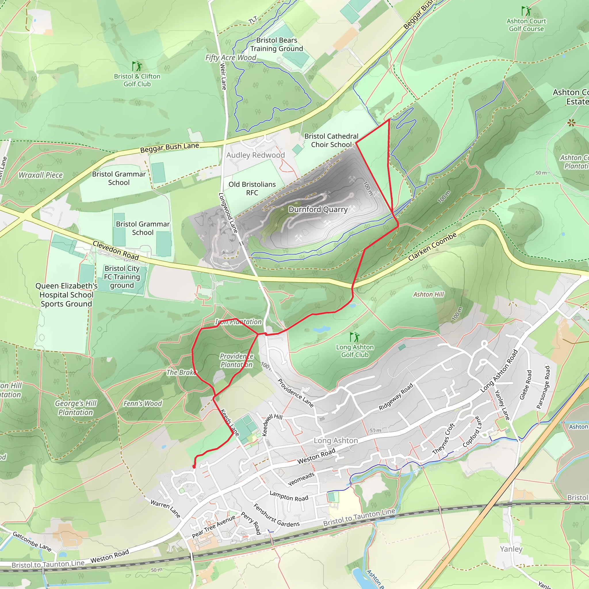 Peel Park and Iron Plantation Walk mobile static map