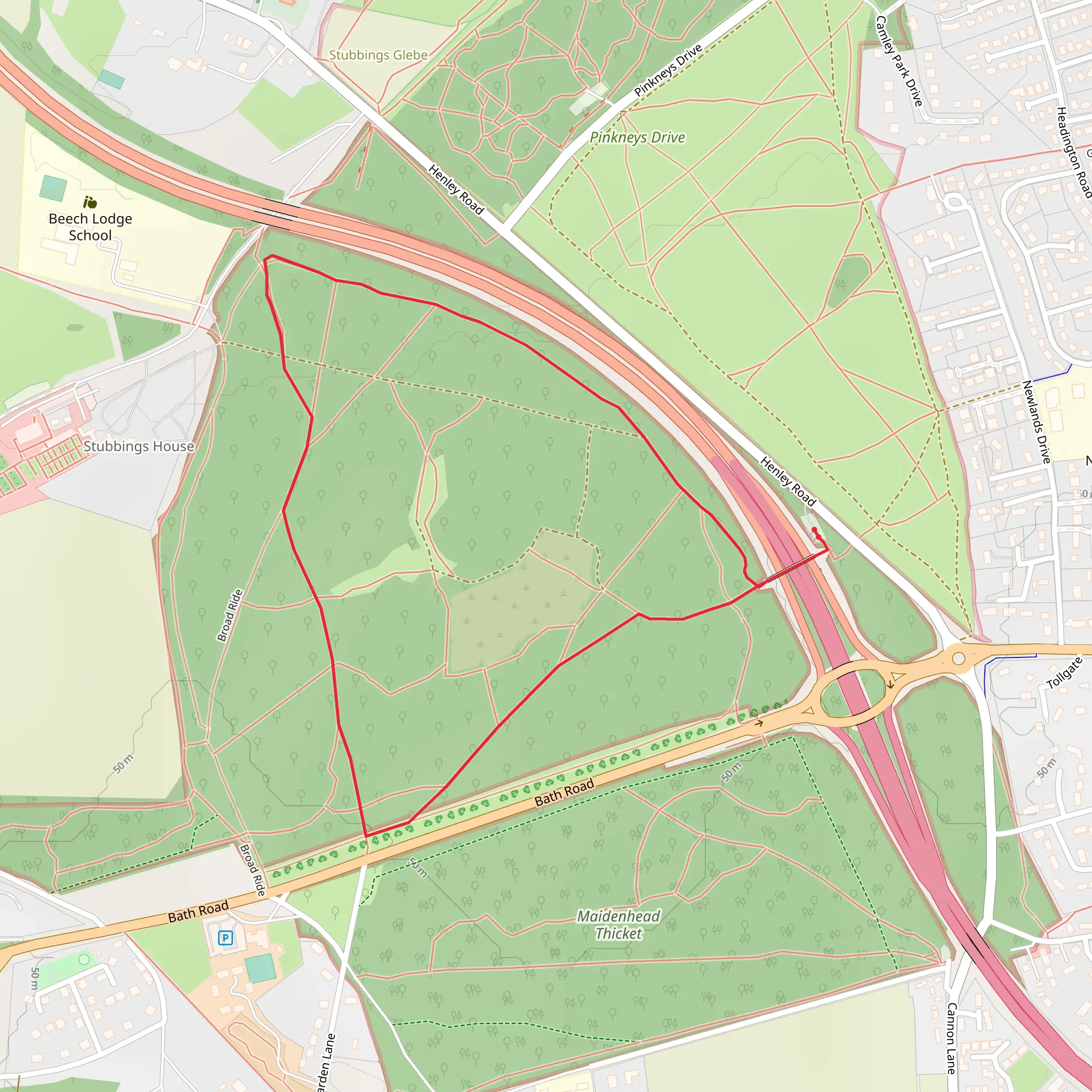 Maidenhead Thicket Loop mobile static map