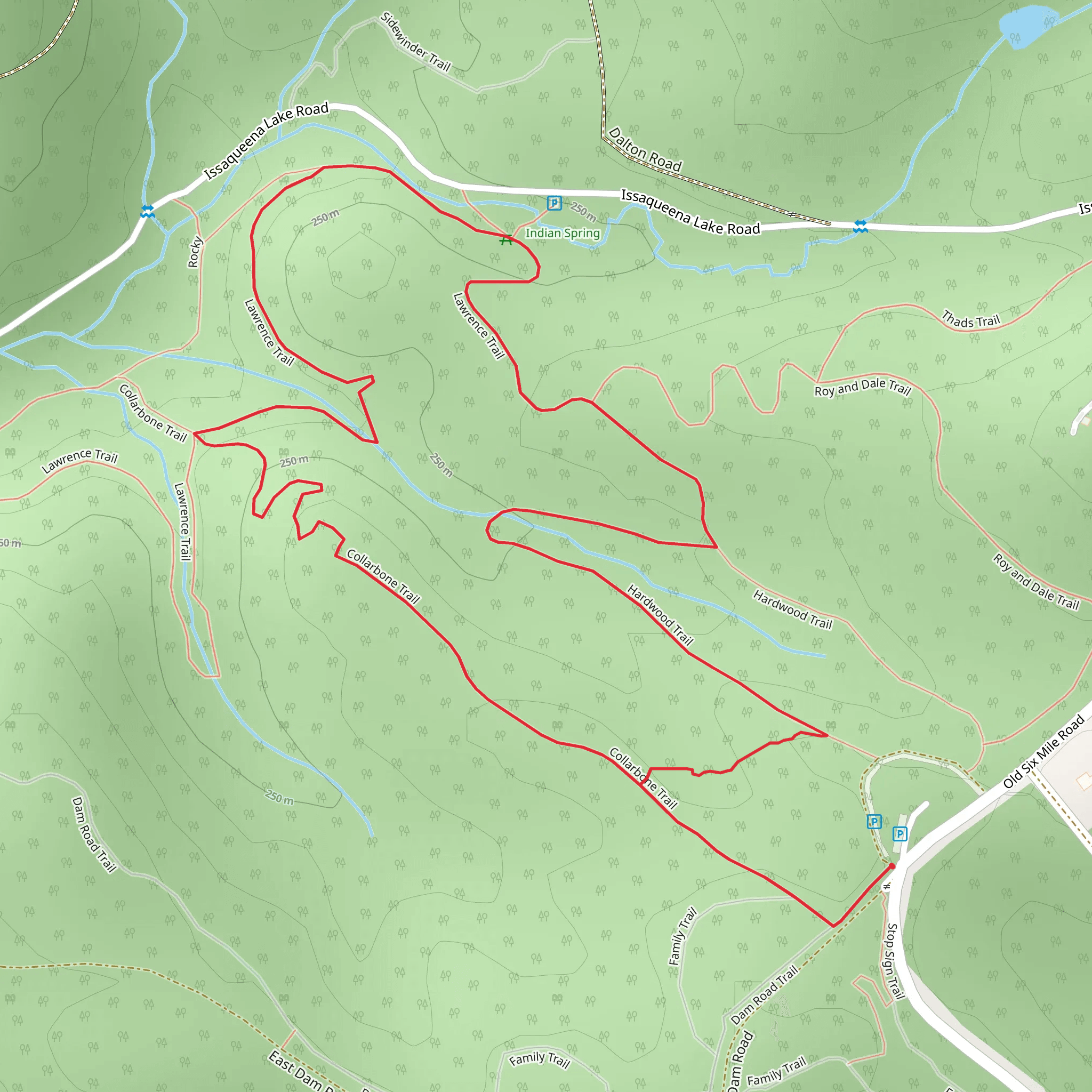 Collarbone - Little Sasquatch - Hardwood - Lawrence Loop Trail mobile static map