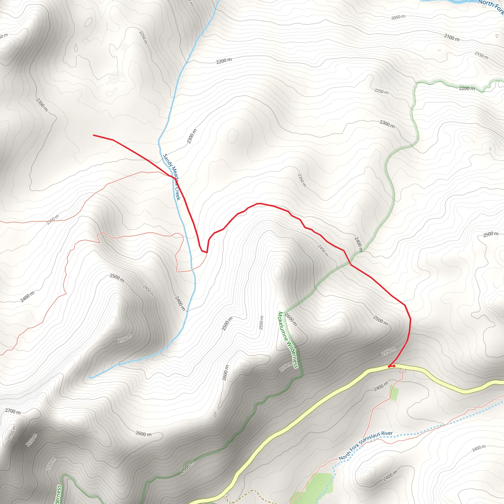 Sandy Meadow Trail mobile static map