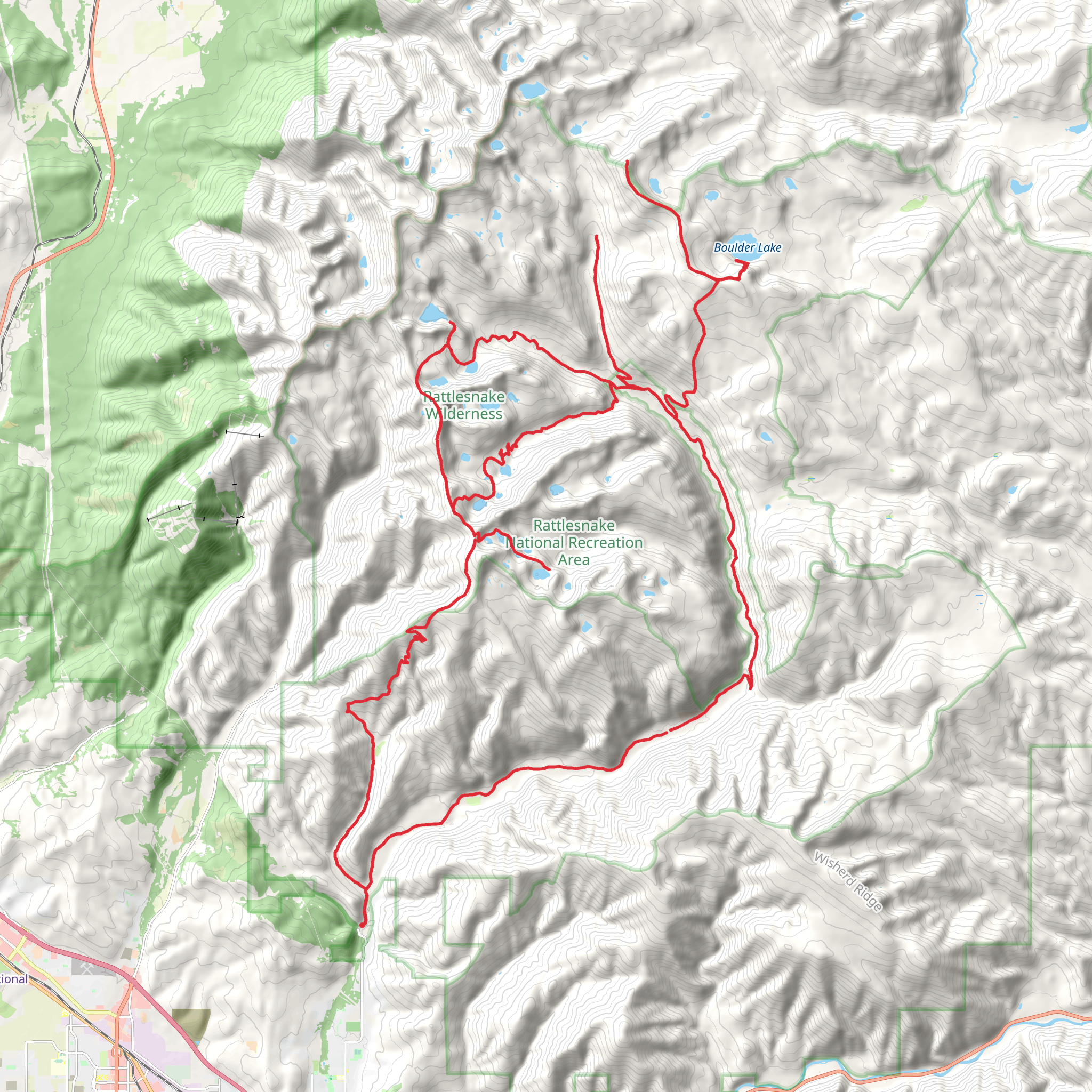 Carter Lake Loop Trail mobile static map