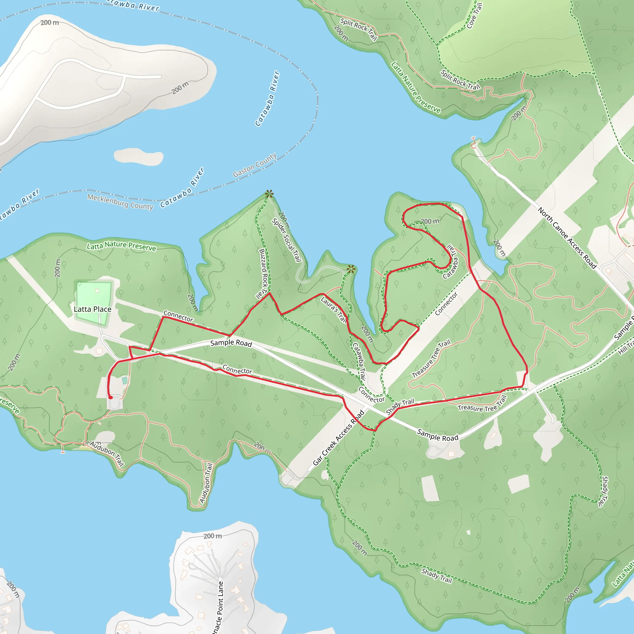 Catawba Trail and Laura's Trail Loop mobile static map