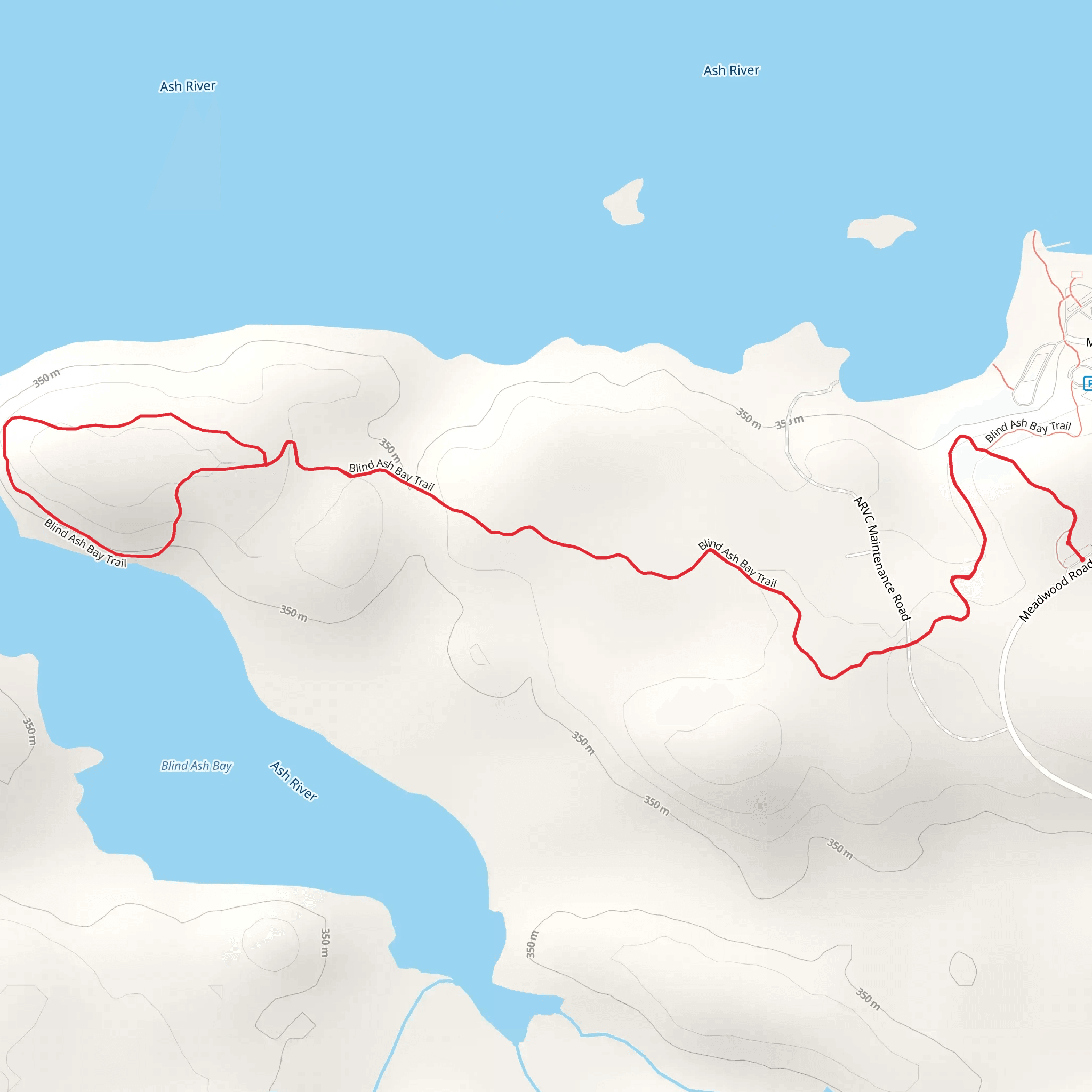 Blind Ash Bay Trail mobile static map