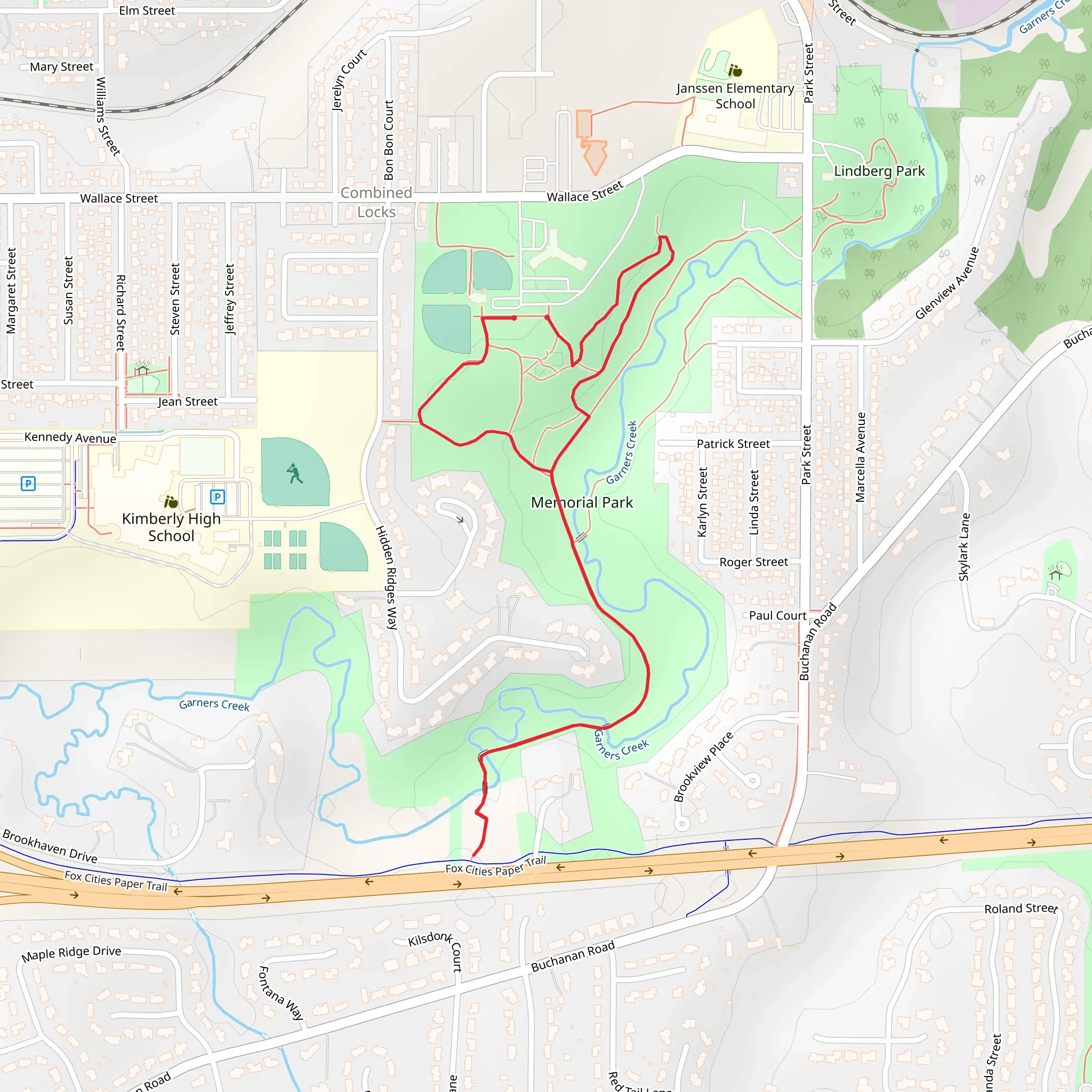 Garners Creek Loop mobile static map