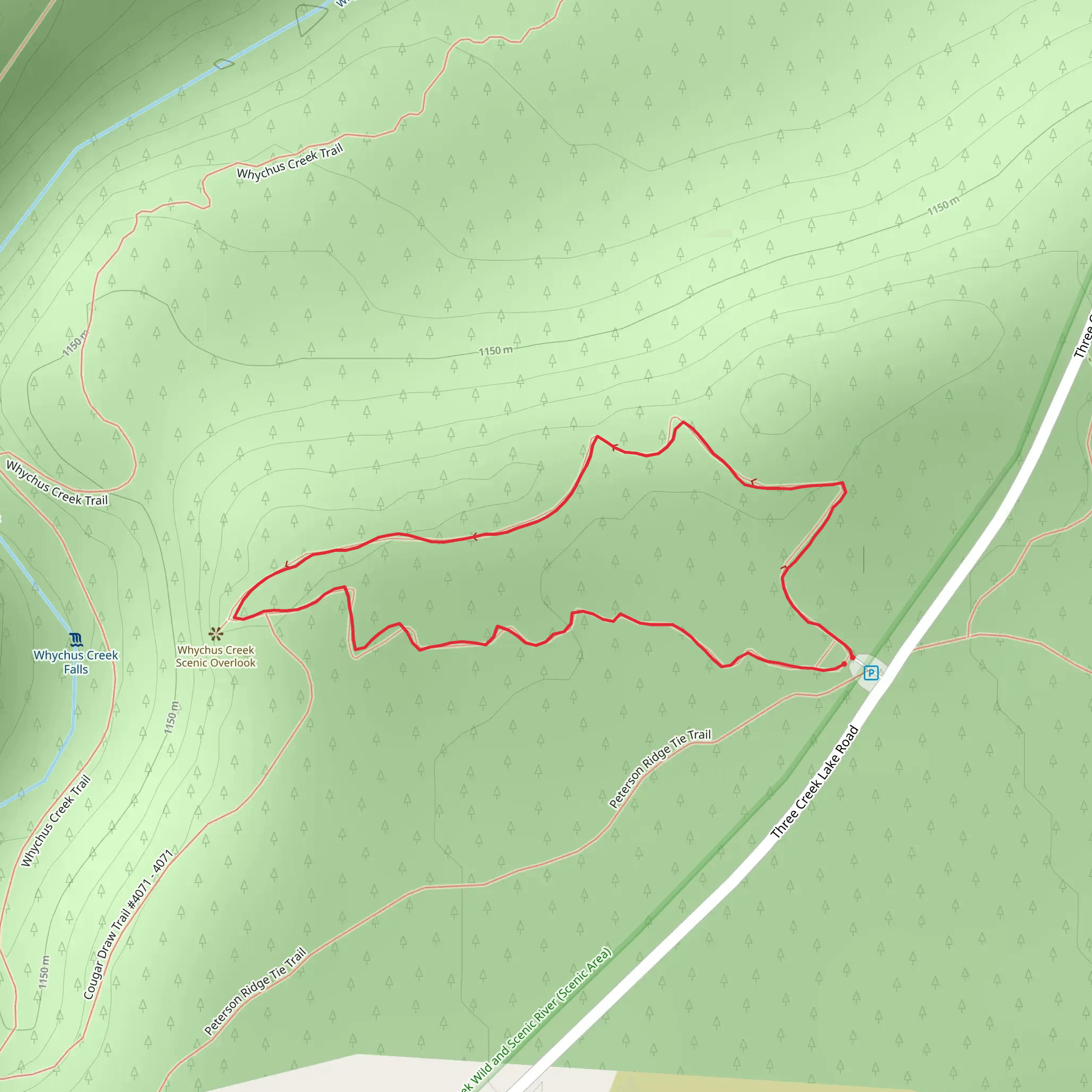 Whychus Creek Overlook Trail mobile static map