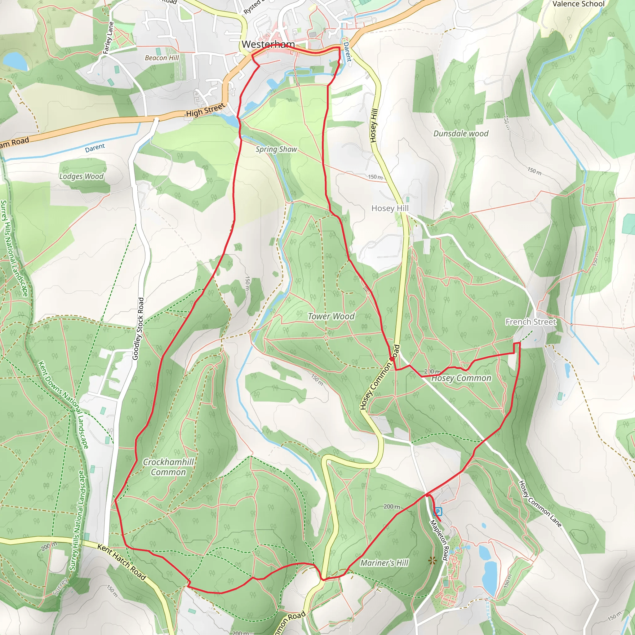 Squerryes Park and Chartwell Loop mobile static map