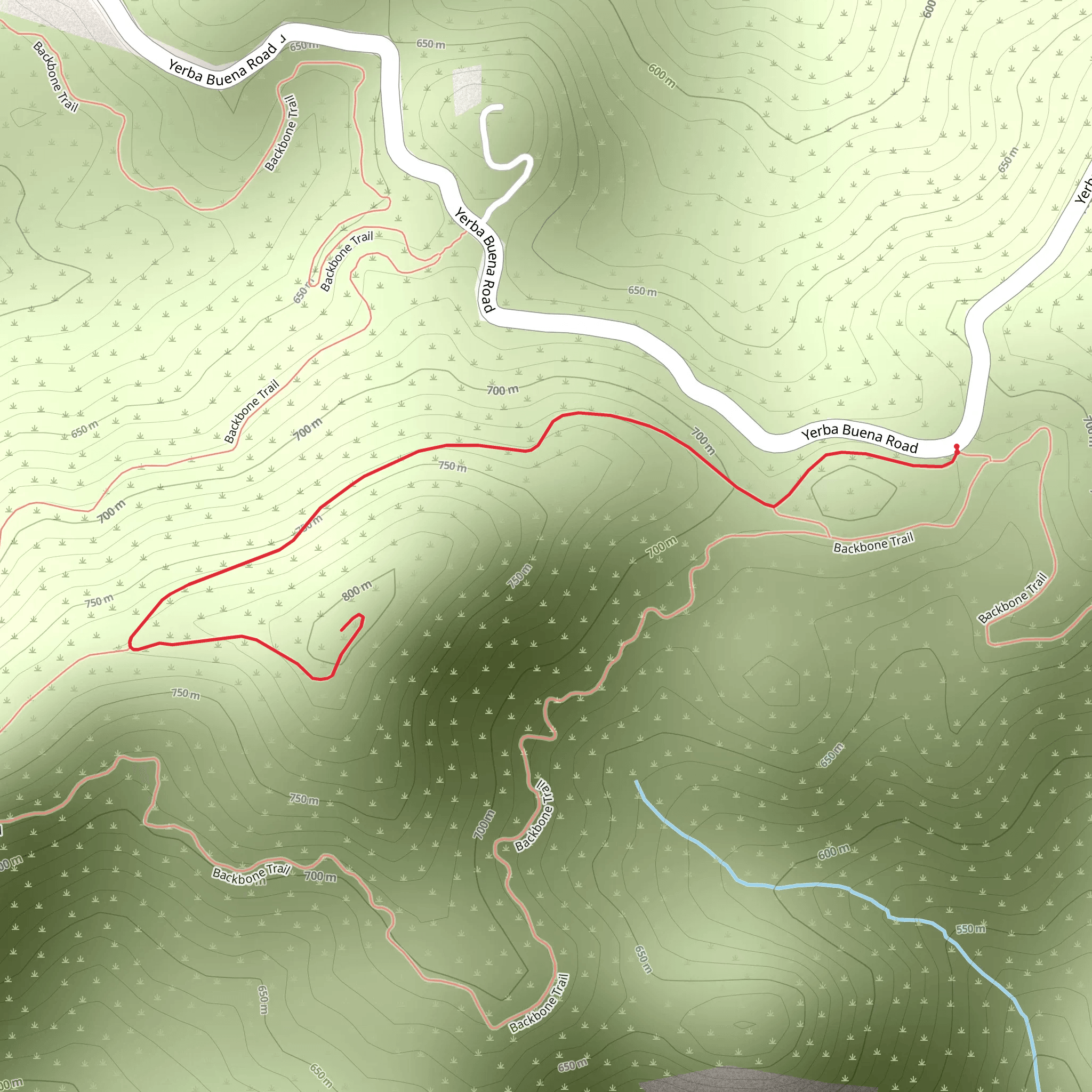 Triunfo Lookout Access Trail mobile static map