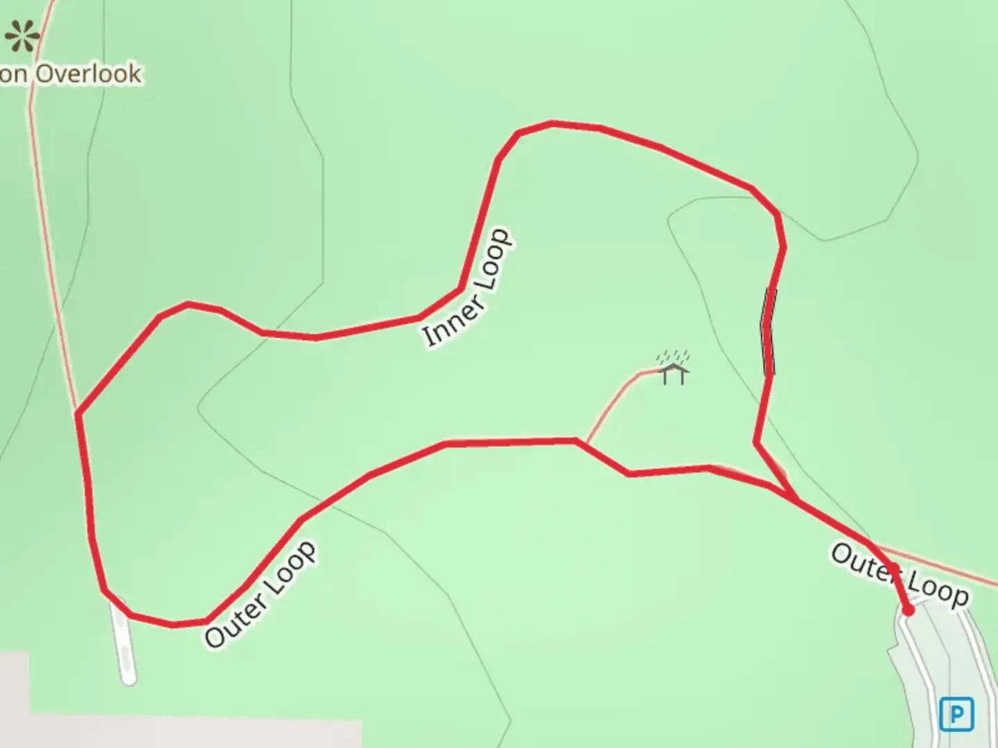 An image depicting the trail Inner and Outer Loop and its surrounding area.