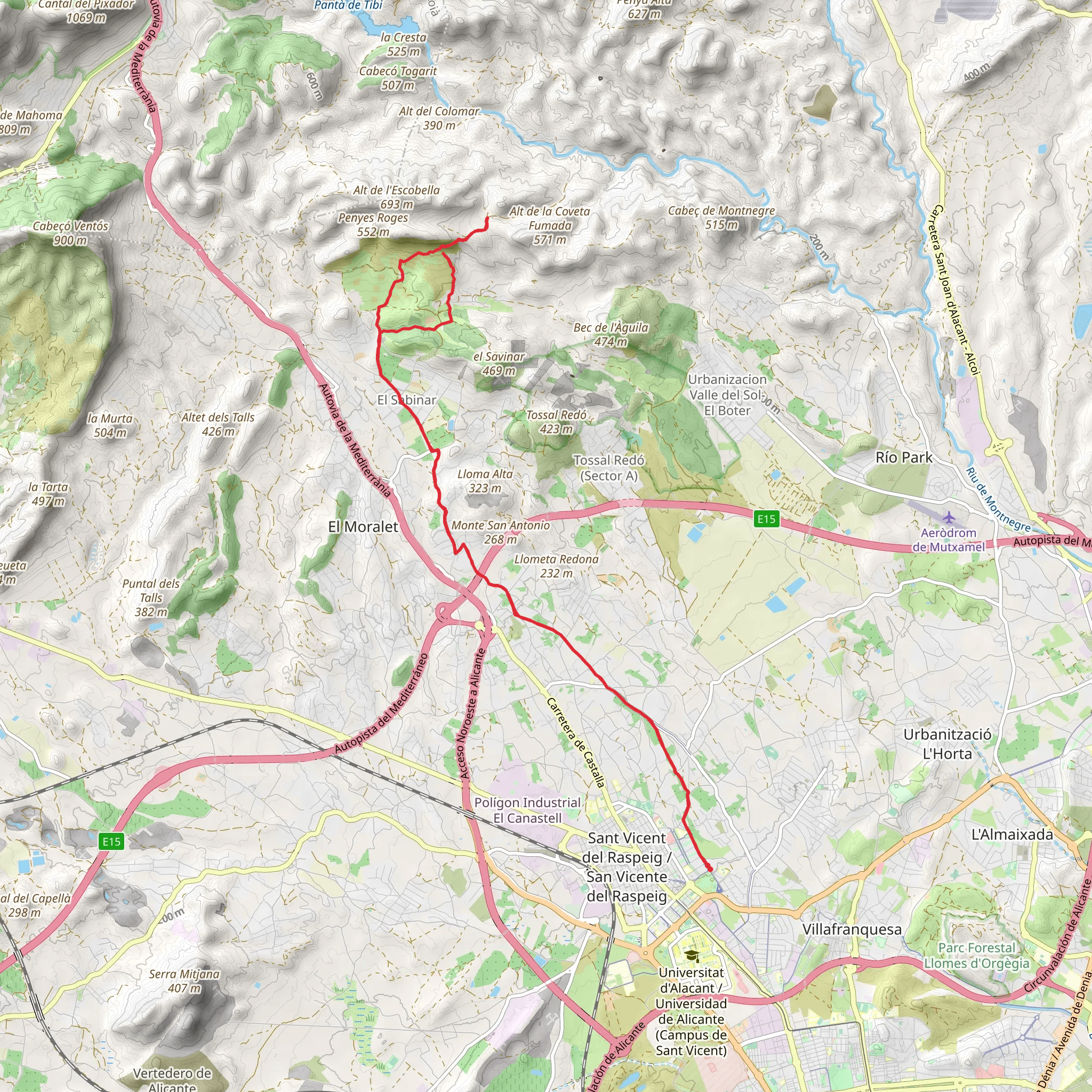 Camí de la Sendera PR CV 282 mobile static map