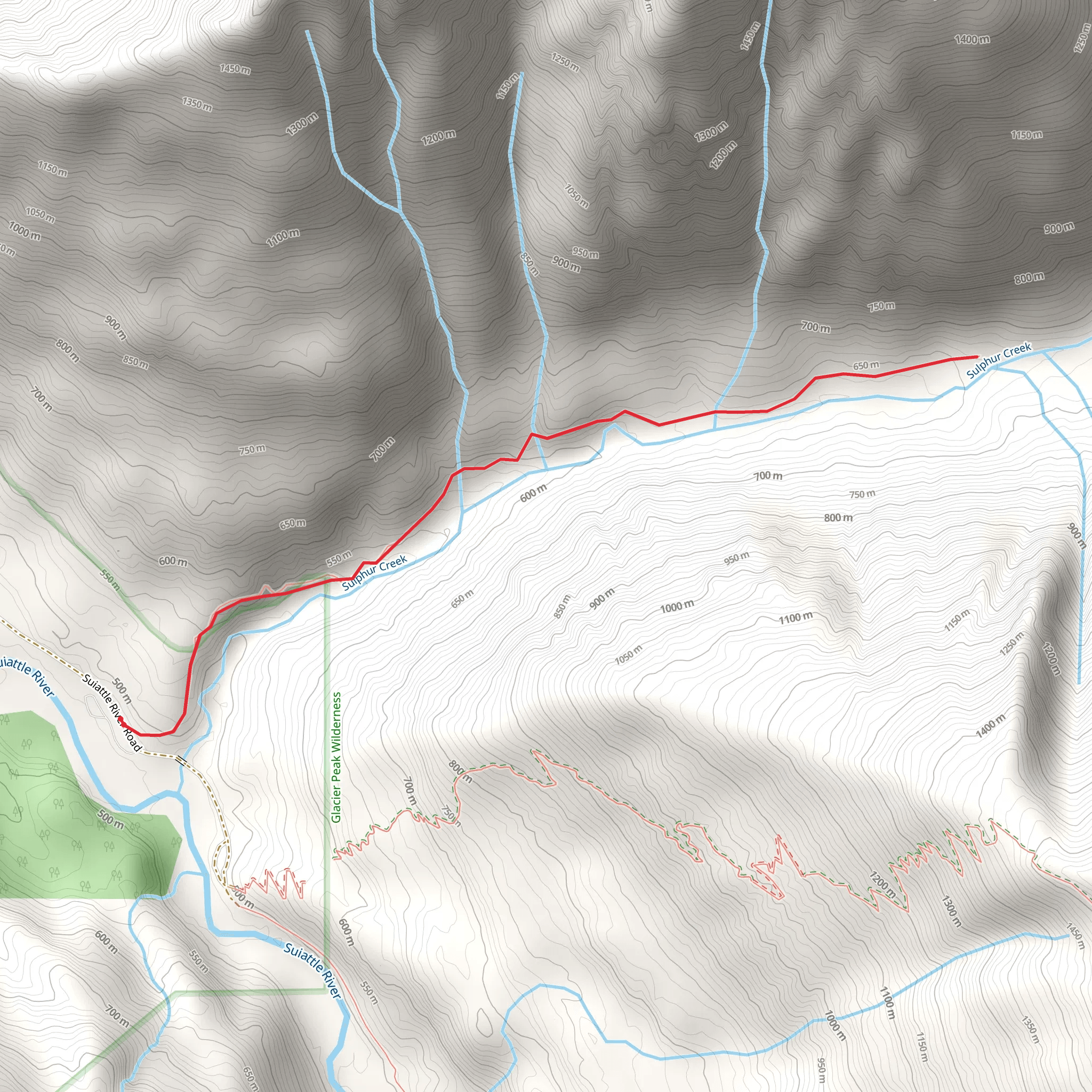 Sulphur Creek Trail mobile static map