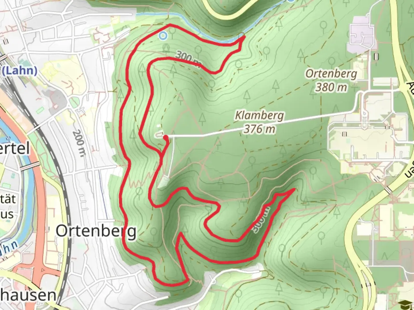 An image depicting the trail Marktweg and Gert-Siebert Weg and its surrounding area.