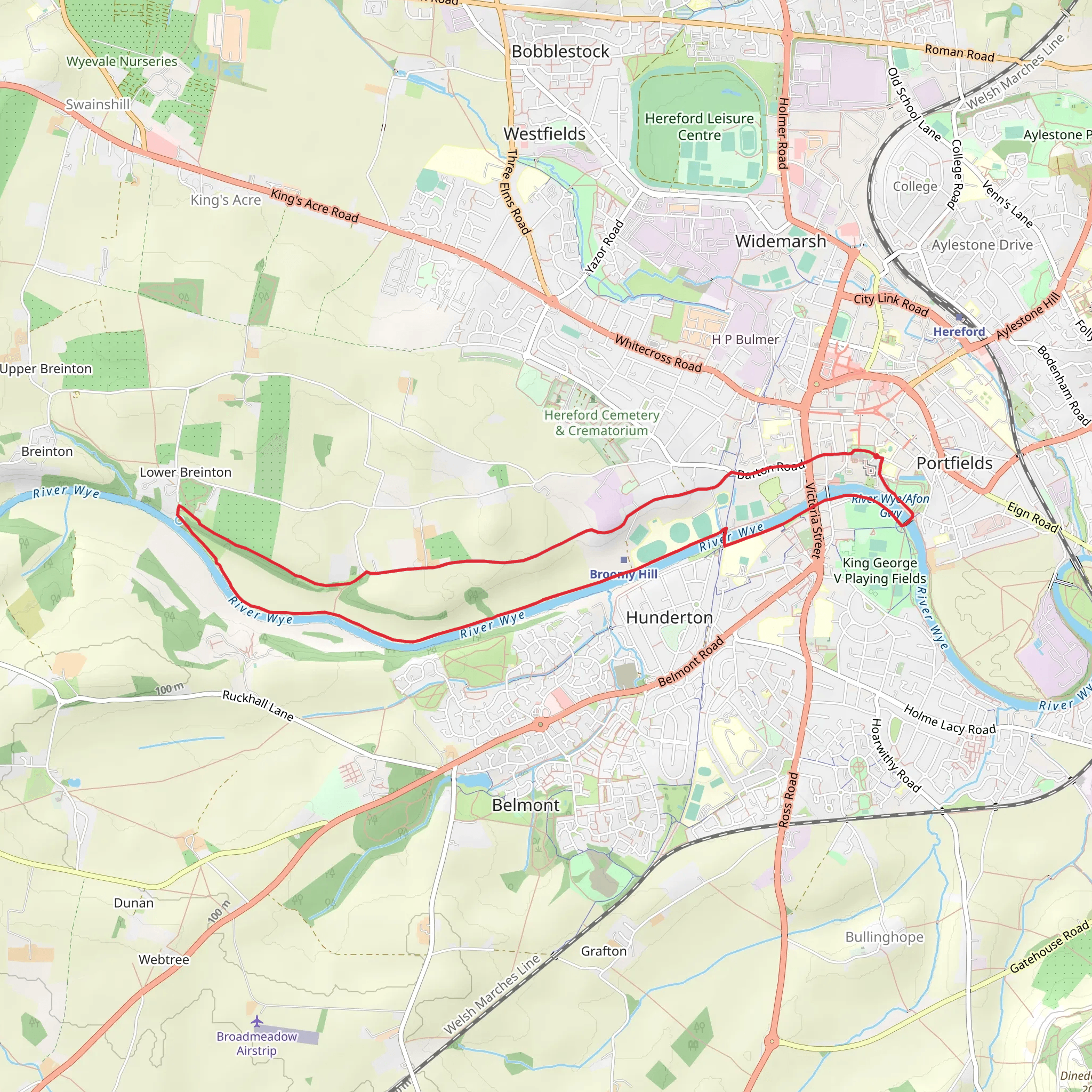 Hereford Loop mobile static map