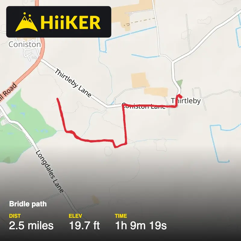 A map preview of the recording Bridle path.