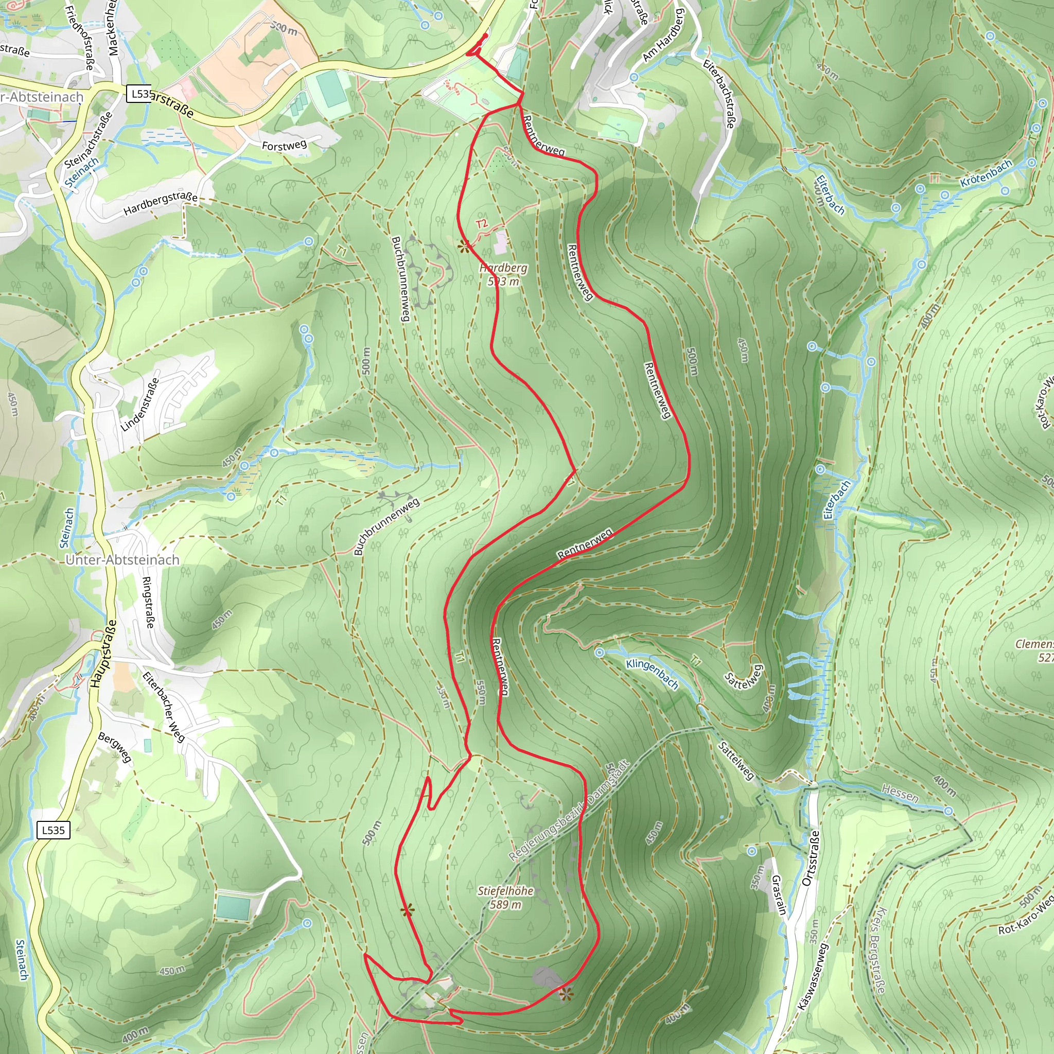 Stiefelhuetten Weg mobile static map