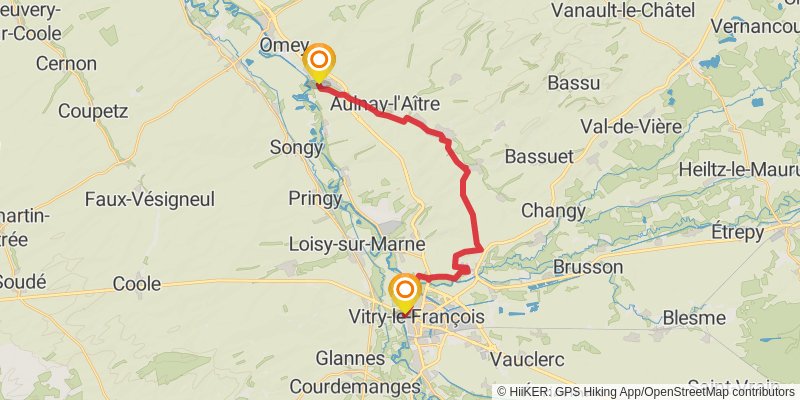 Via Francigena - France stage 26 Map