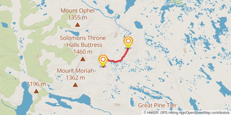 Walls of Jerusalem Circuit Hike spur 1 Map