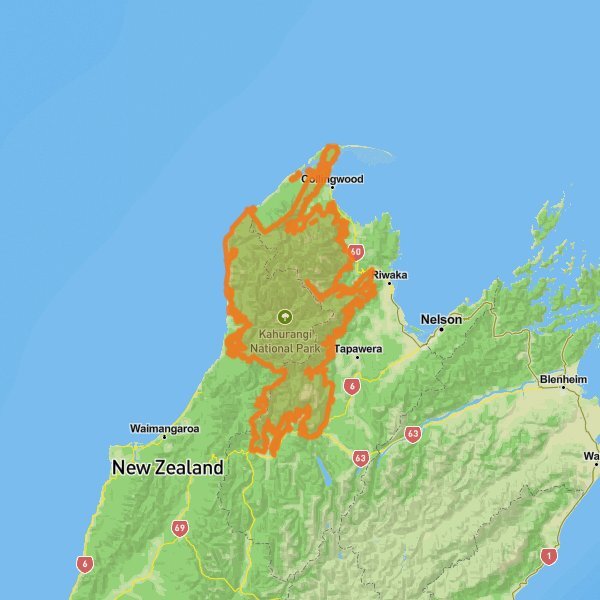 Kahurangi National Park mobile static map