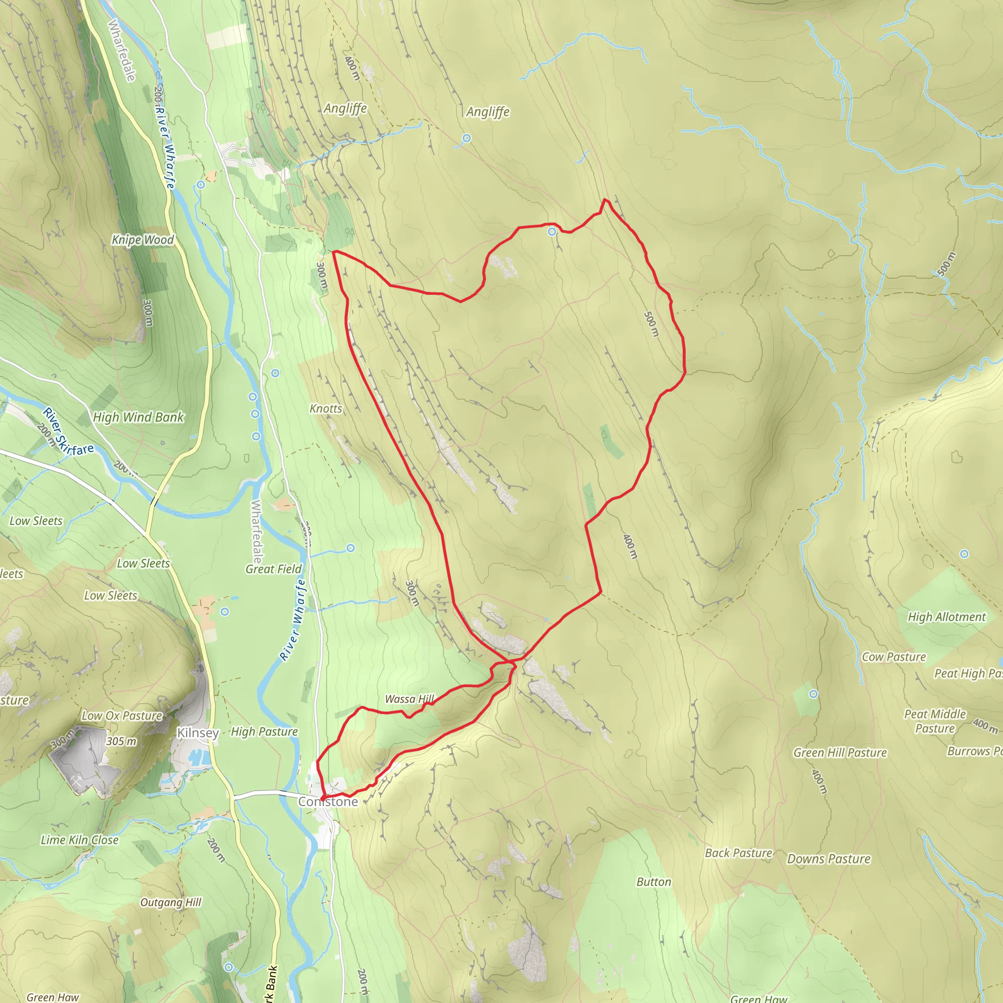 Capplestone Gate and Conistone Pie from Conistone mobile static map