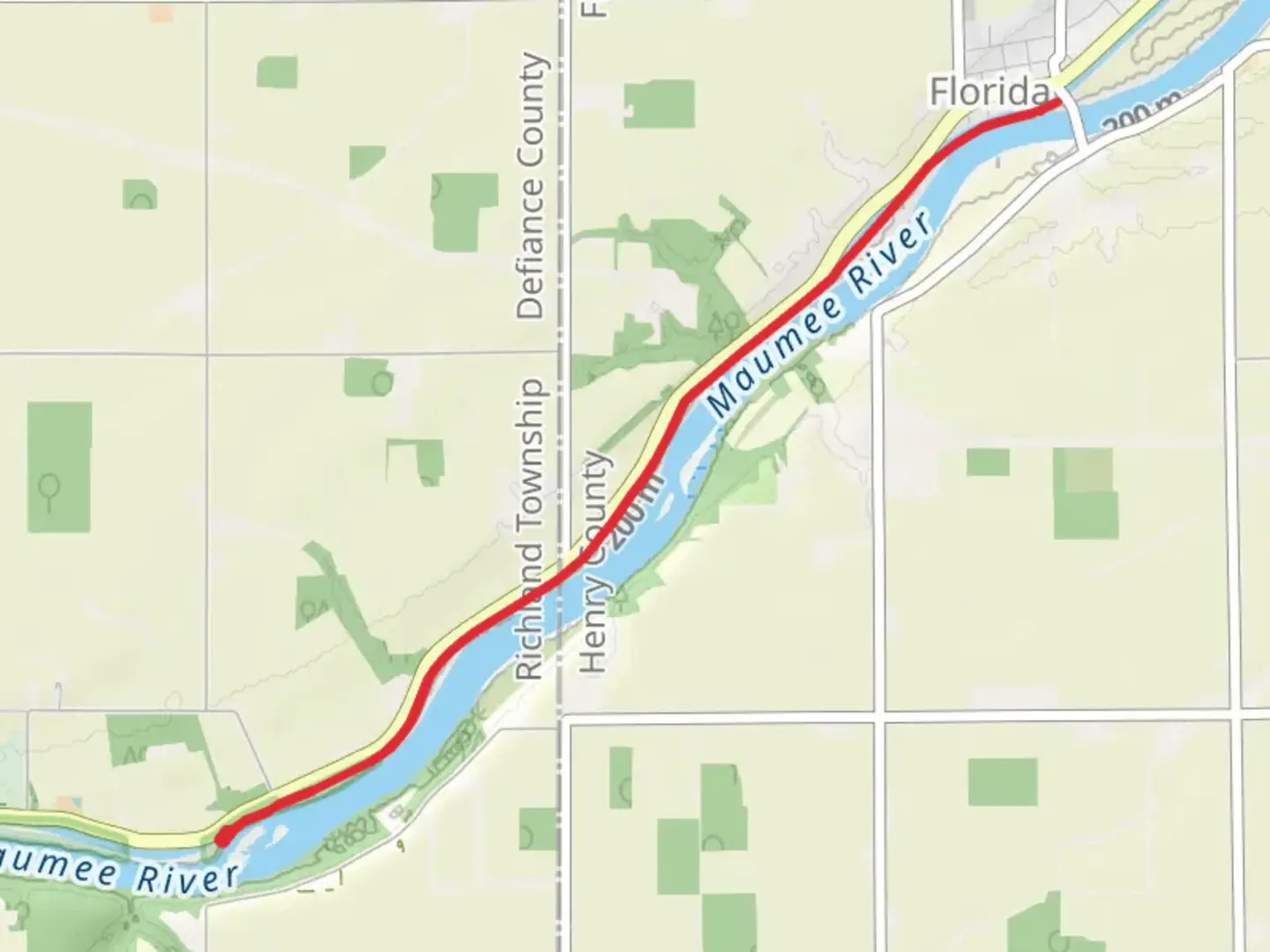 An image depicting the trail Maumee River via Buckeye Trail and its surrounding area.