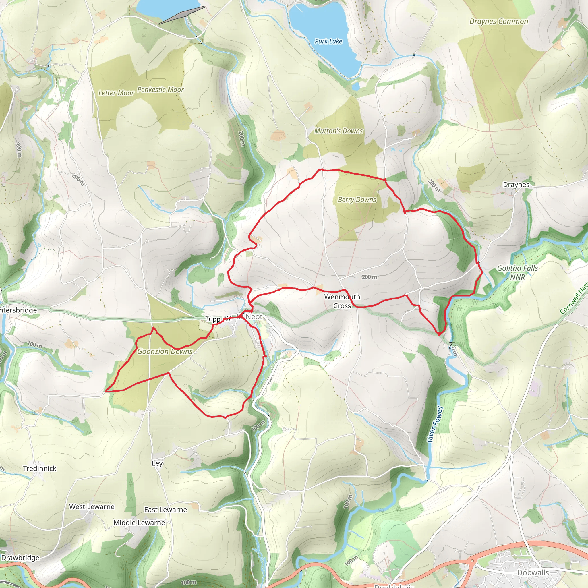 St Neot Two Valleys - Extended mobile static map