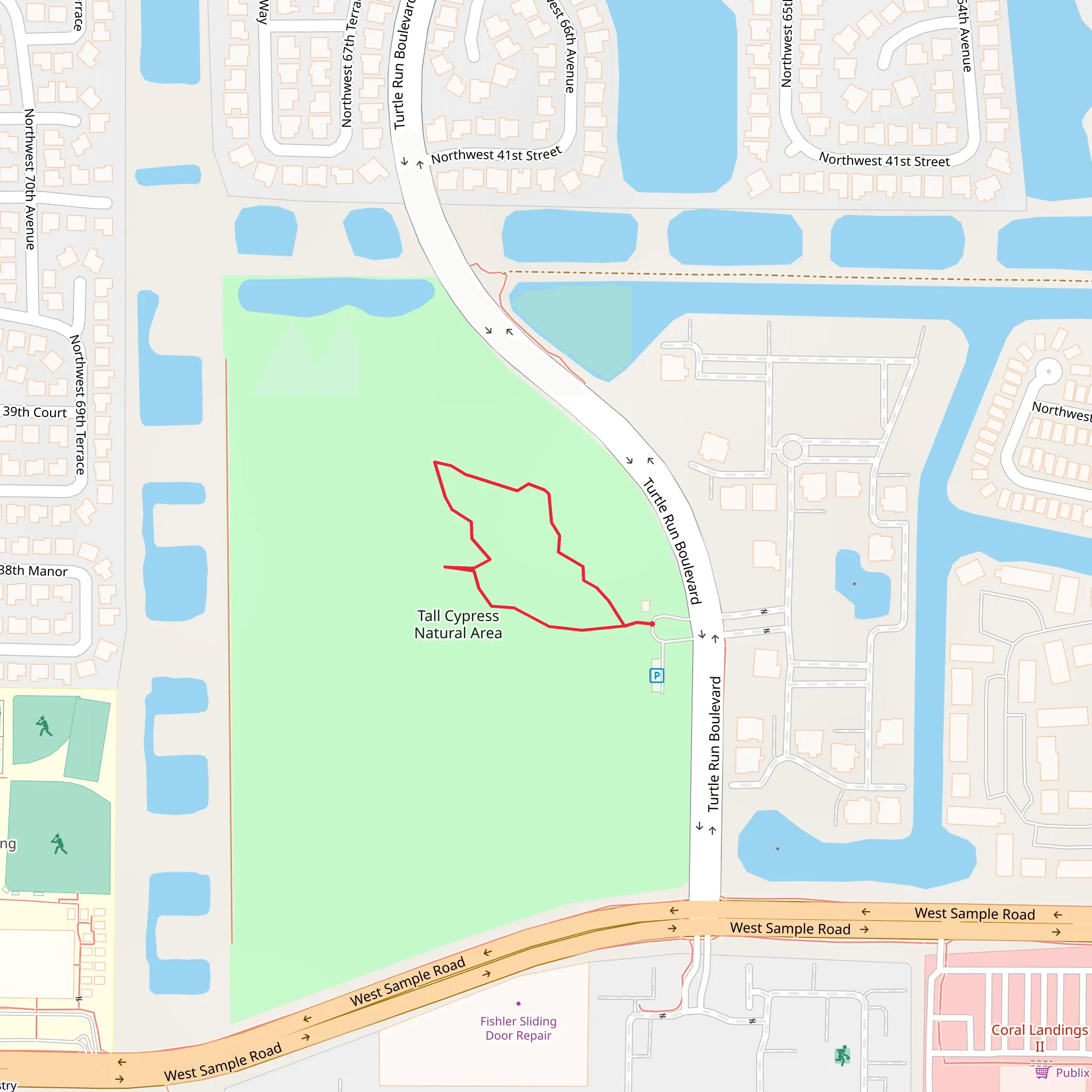 Tall Cypress Natural Area Loop mobile static map
