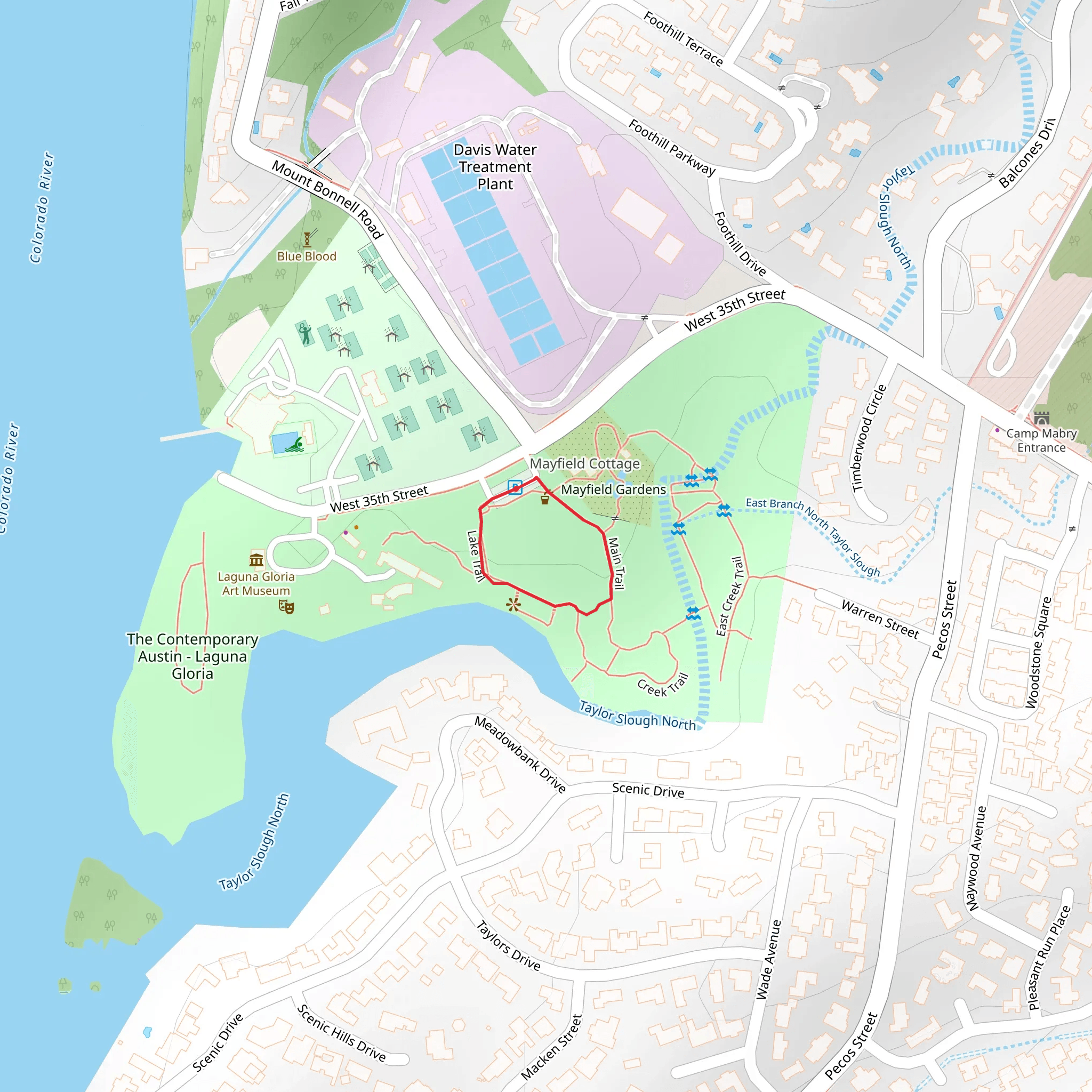 Mayfield Park - Lake Trail mobile static map