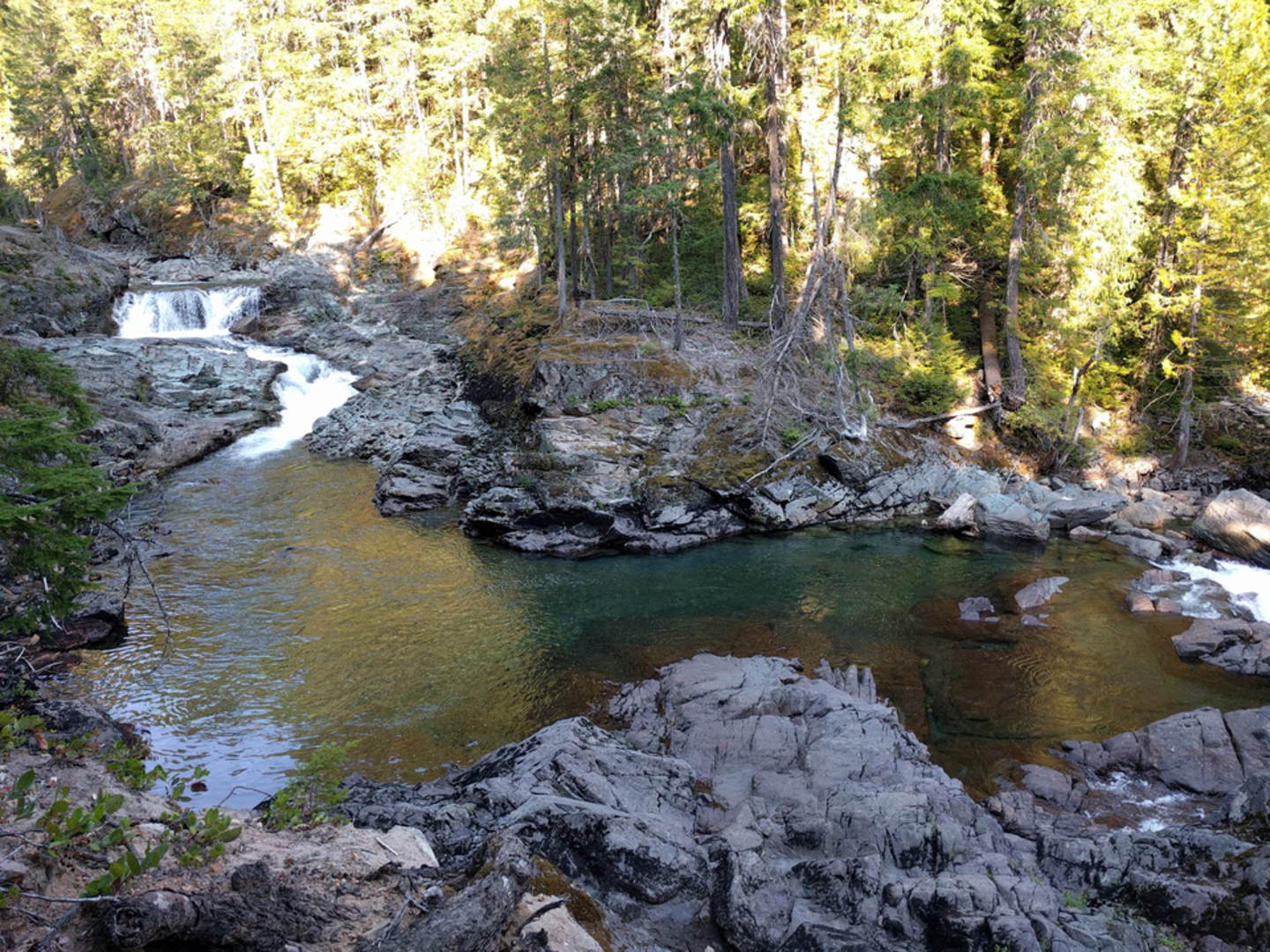 An image depicting the trail Silver Fall National Recreation Trail and its surrounding area.