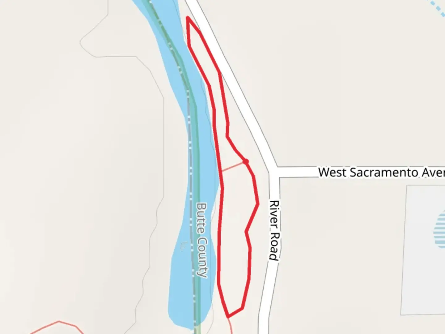 An image depicting the trail West Sacramento Avenue Loop and its surrounding area.