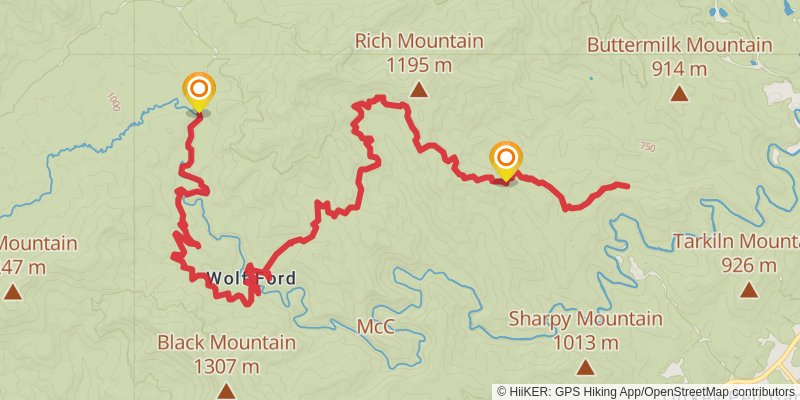 Squirrel Gap Trail via South Mills River Road stage 3 Map