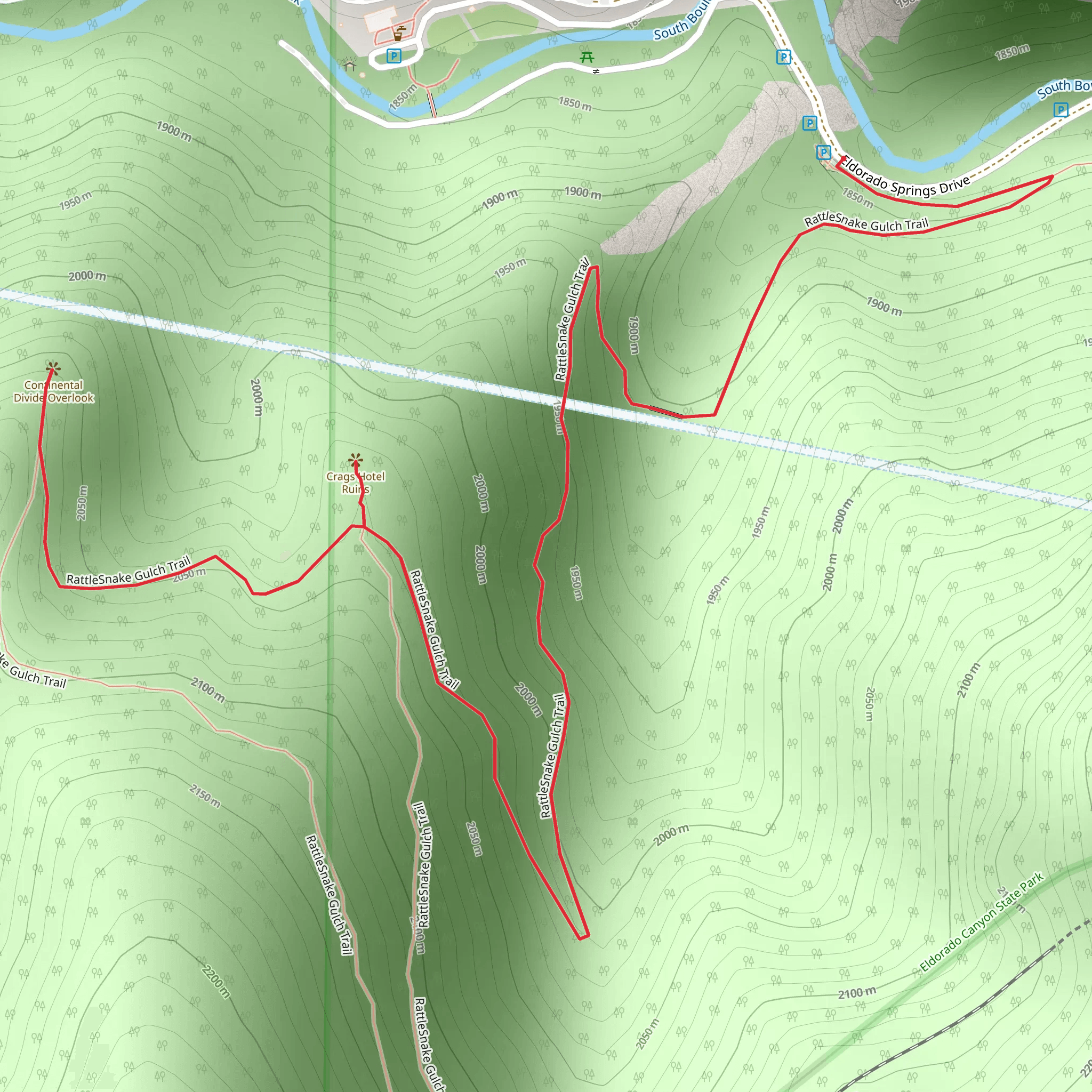 RattleSnake Gulch Trail mobile static map