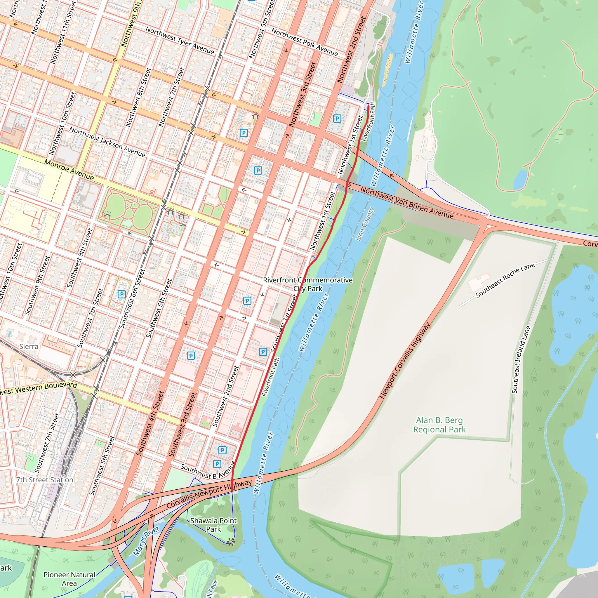 Riverfront Path mobile static map