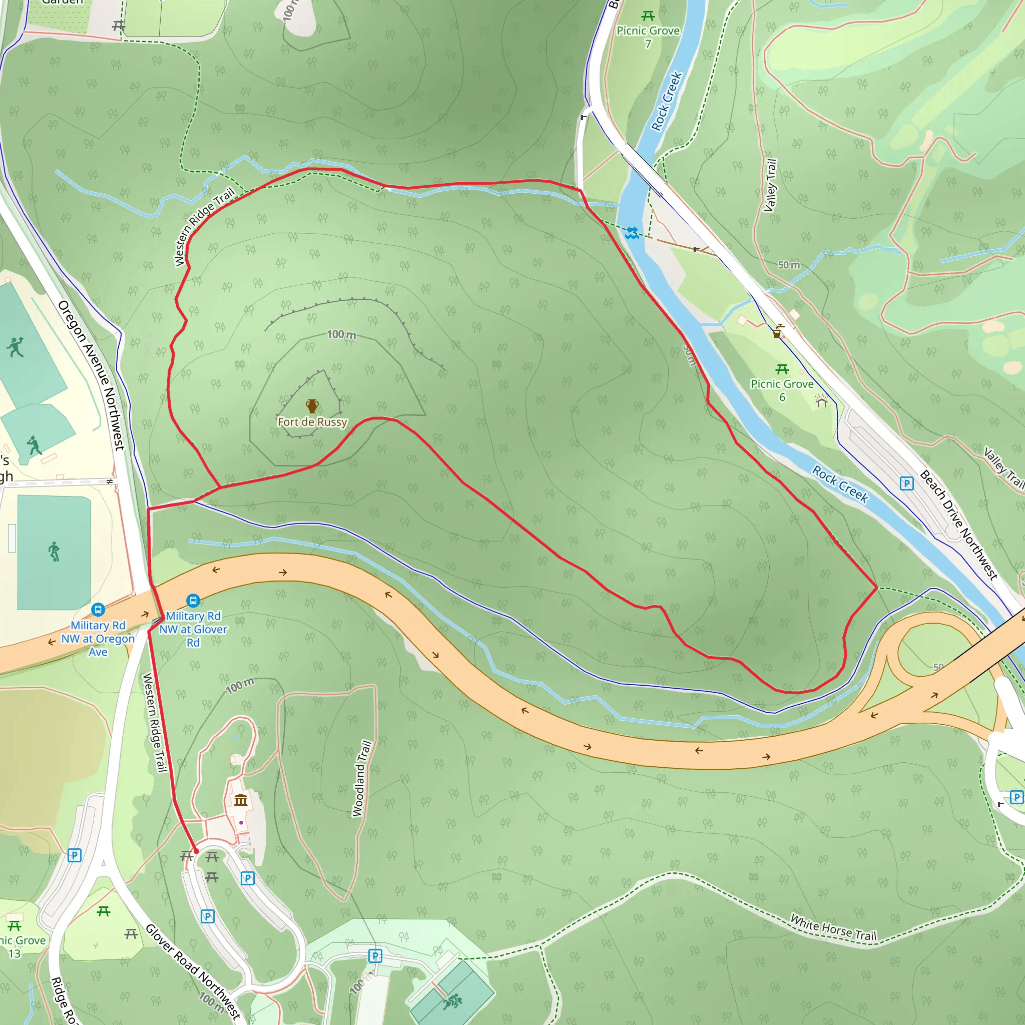 Western Ridge Loop Trail mobile static map