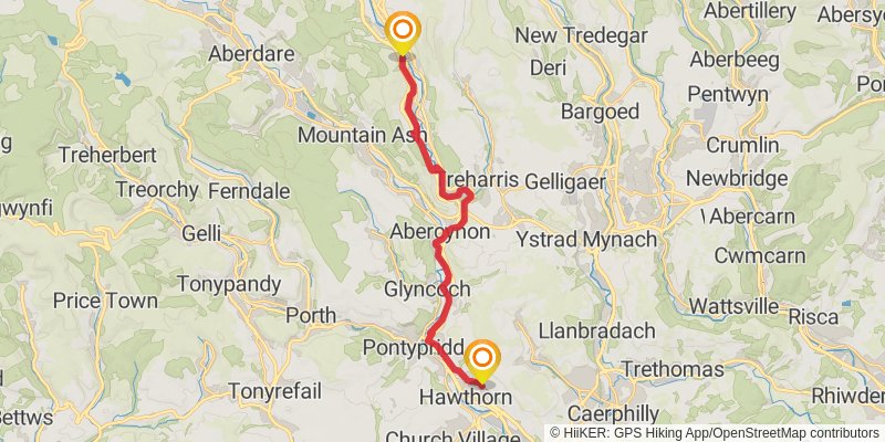 Taff Trail stage 2 Map