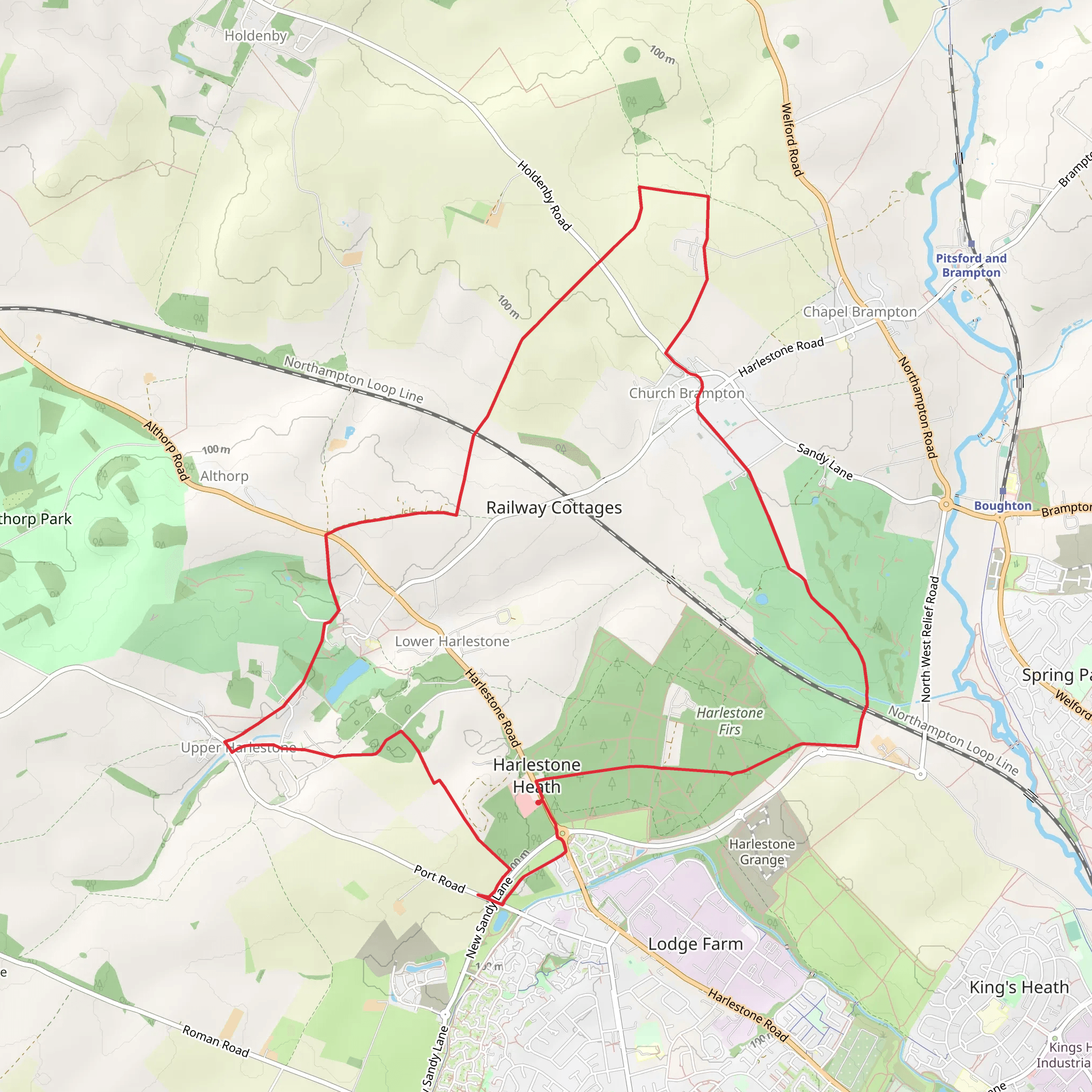 Harlestone Firs Circular Walk mobile static map