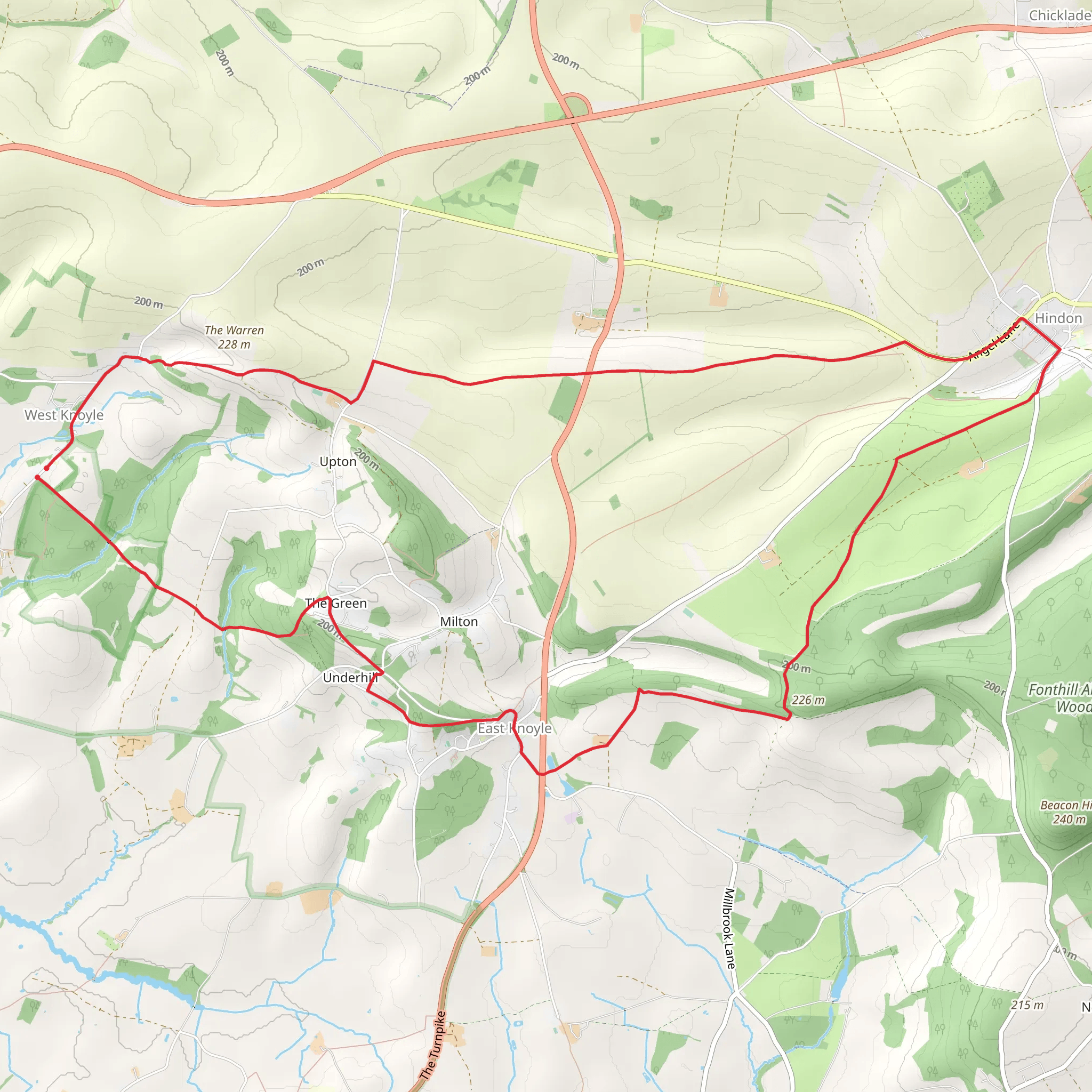 East Knoyle and Hindon from West Knoyle mobile static map