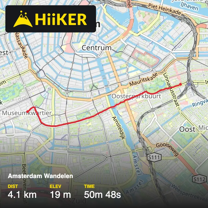 A map preview of the recording Amsterdam Wandelen.