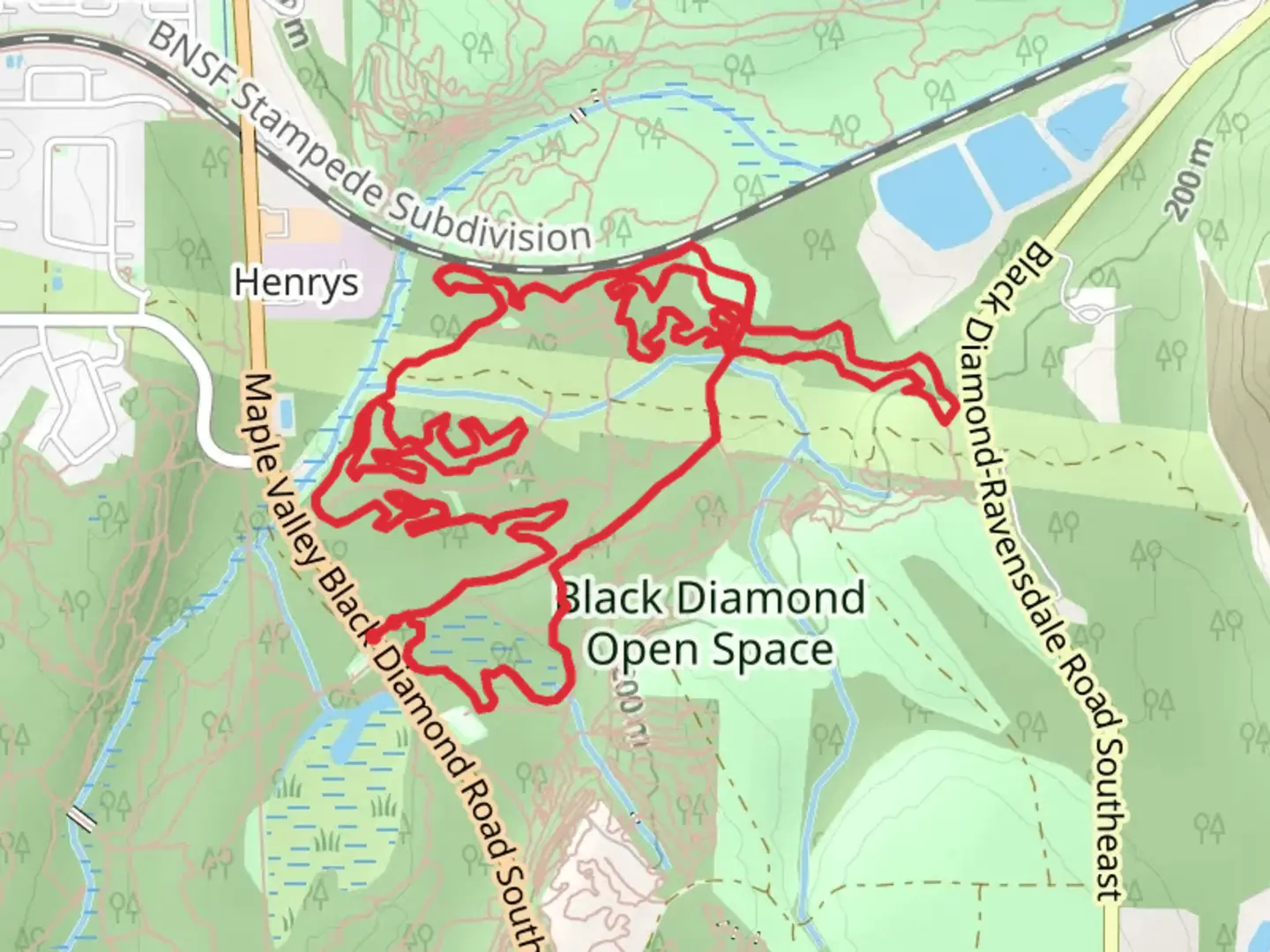 An image depicting the trail Brain Bucket and Fresh Squeezed Loop and its surrounding area.