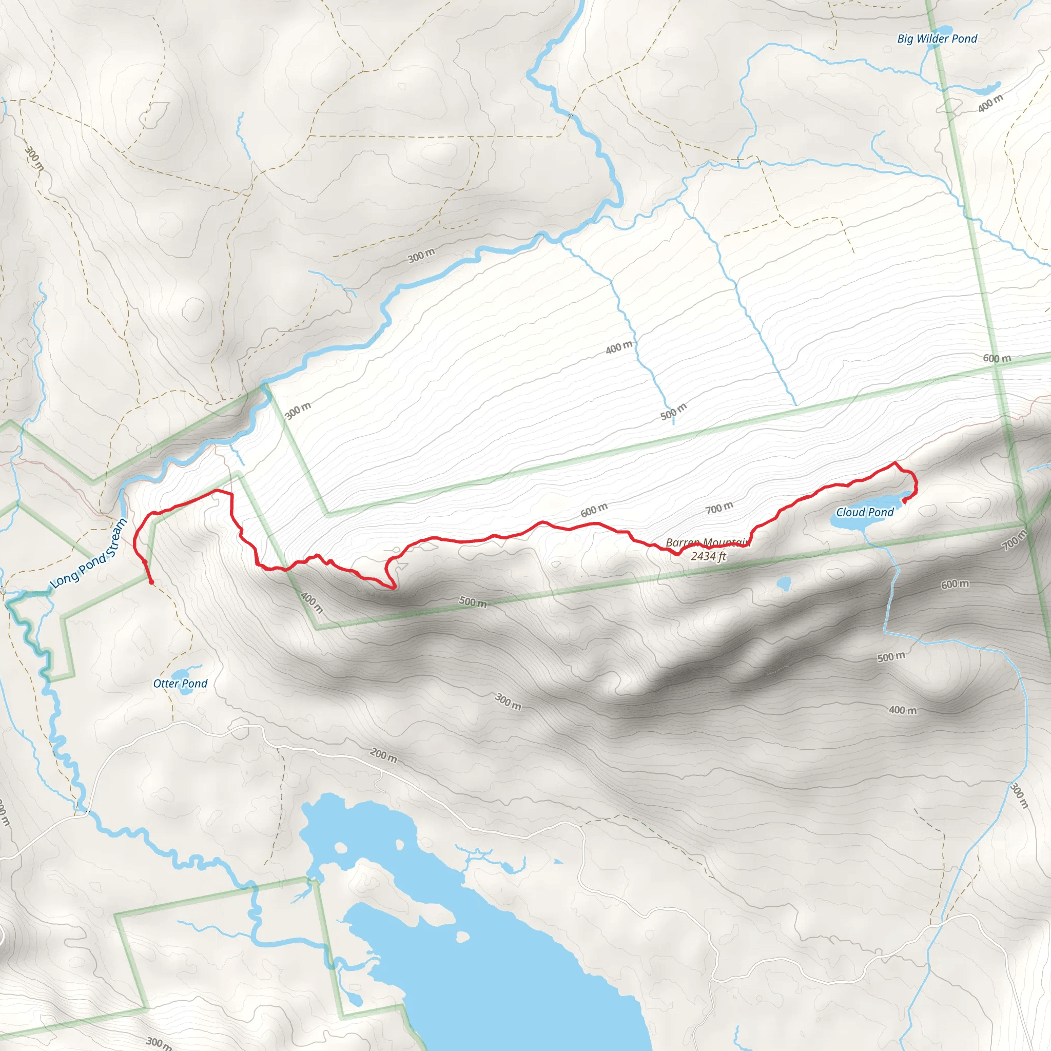 Barren Mountain and Cloud Pond mobile static map