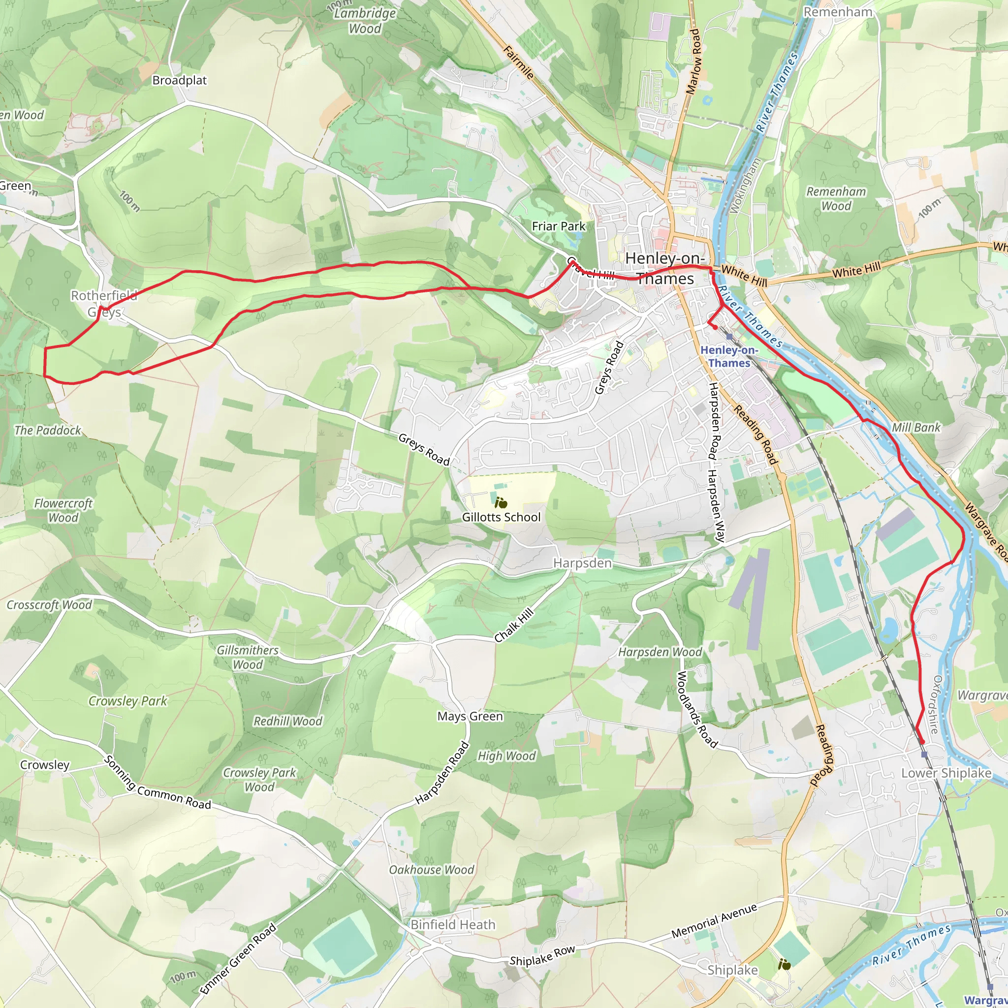 Henley-on-Thames - Rotherfield Greys and Shiplake mobile static map